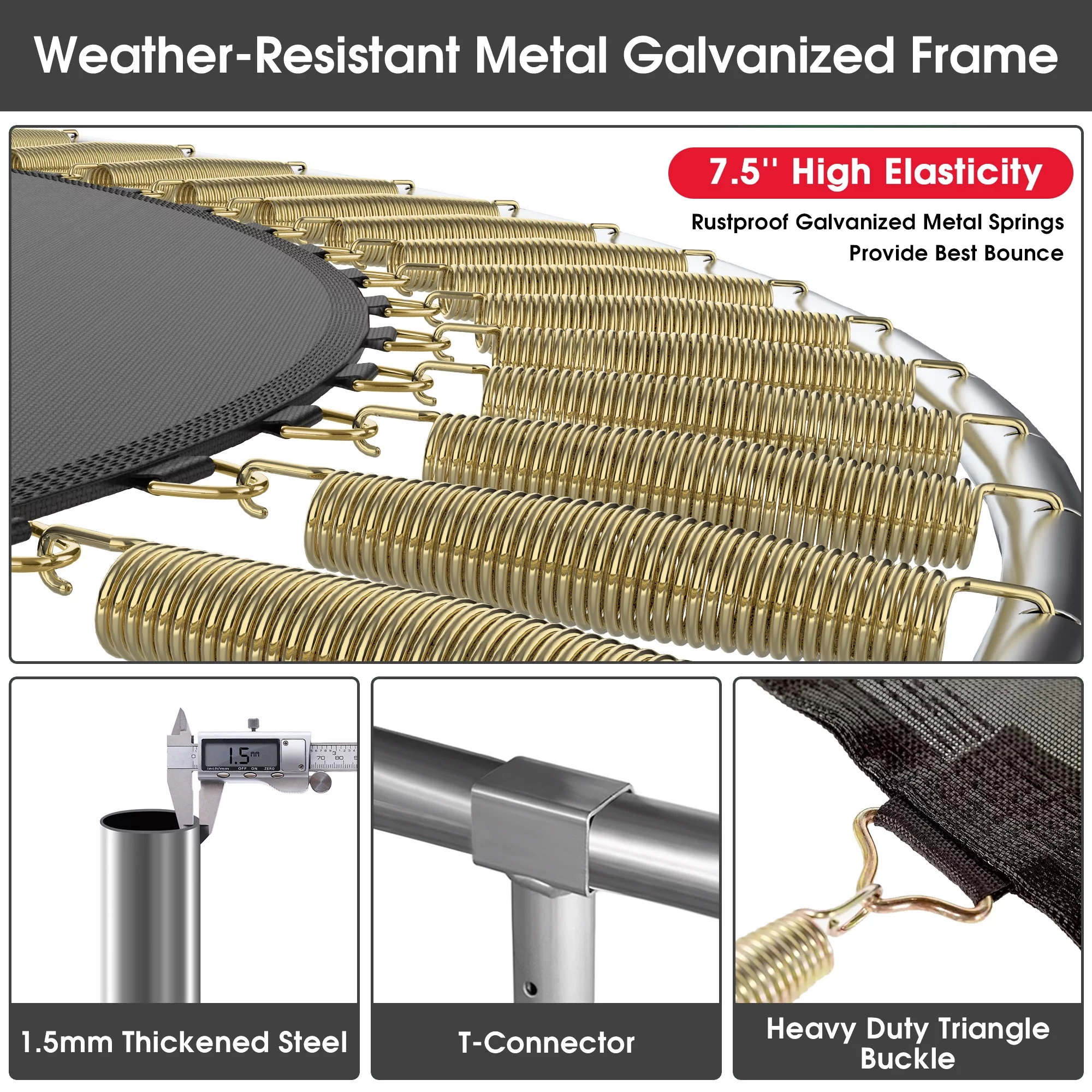 Kumix Trampoline with Enclosure, 1200LBS 12 14 15 16FT Trampoline for Kids Adults, Trampoline with Basketball Hoop, Lights, Sprinkler and Socks, Outdoor Heavy Duty Trampoline - Womvr