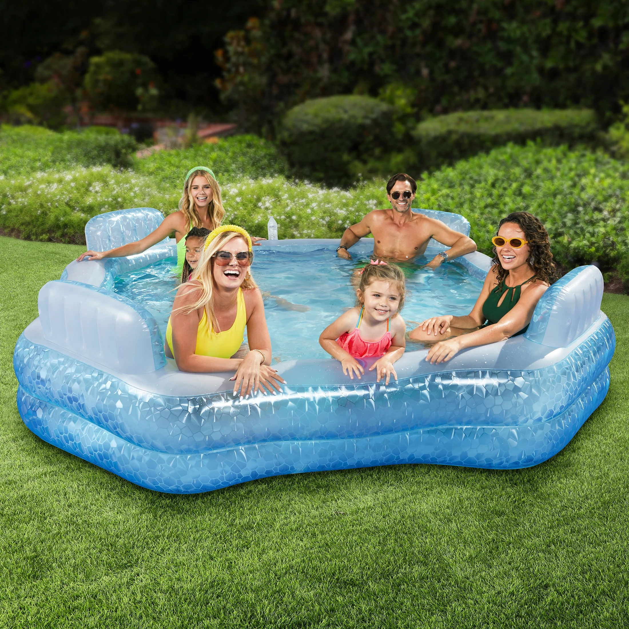 Funsicle Heavenly Blue Great Escape Inflatable Famiy Swimming Pool, Age 6 & up - Womvr