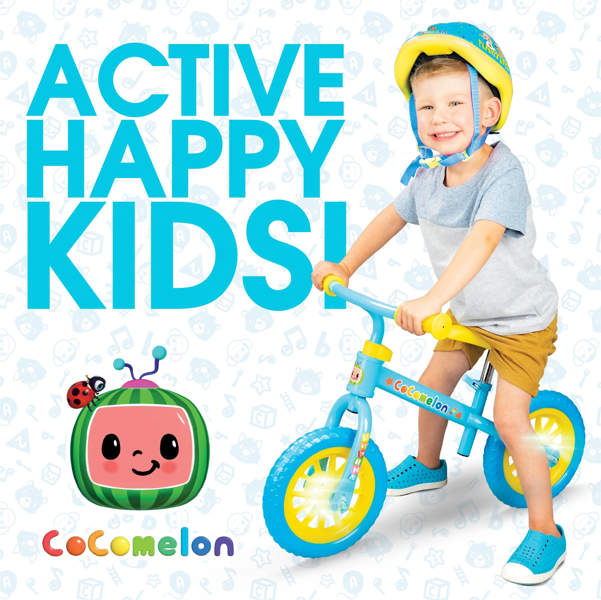 Cocomelon Toddlers Balance Bike Adjustable Helmet Light-up 10