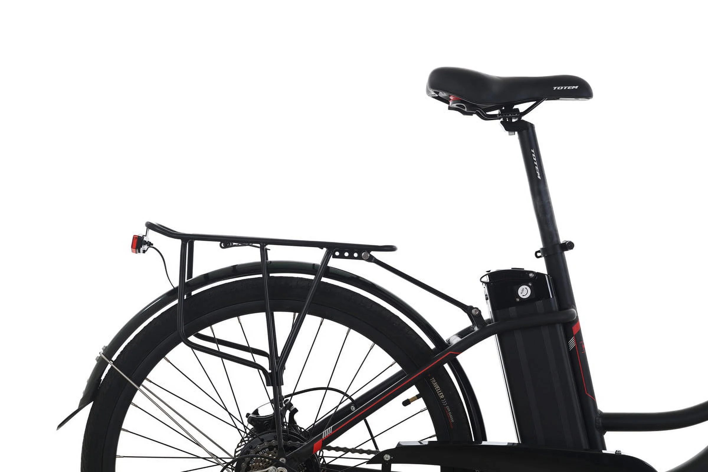 Totem Skyline Electric Bike for Adults, 26” Ebike 350W Powerful Motor, 36V 10.4Ah Removable Battery Electric Cruiser Bike, Shimano 7-SPEED Gears, Electric City Commuter Bike, White - Womvr