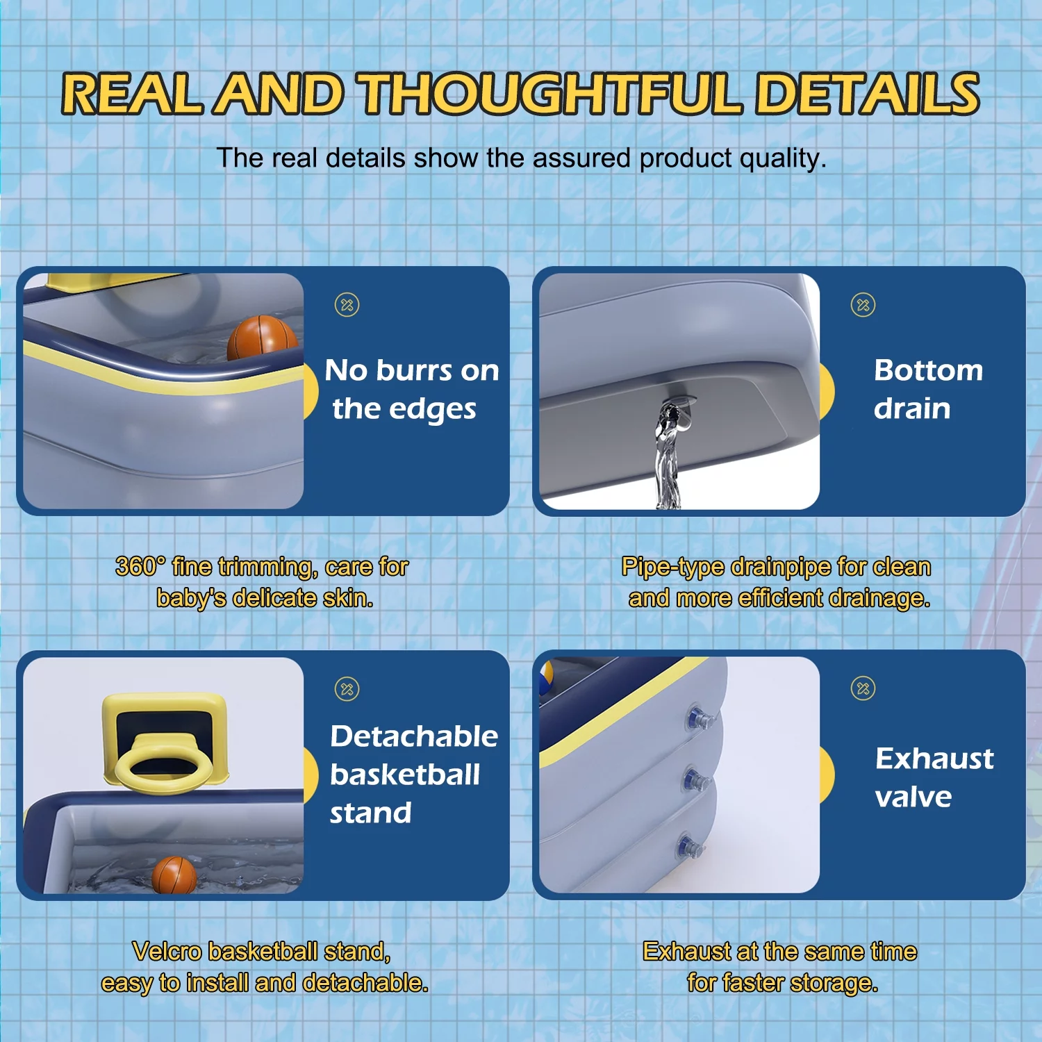 SPOWAY Blow up Pool, Inflatable Pool for Kids, Swimming Pool, Swim Center Family Inflatable Pool for Ages 6+ - Womvr