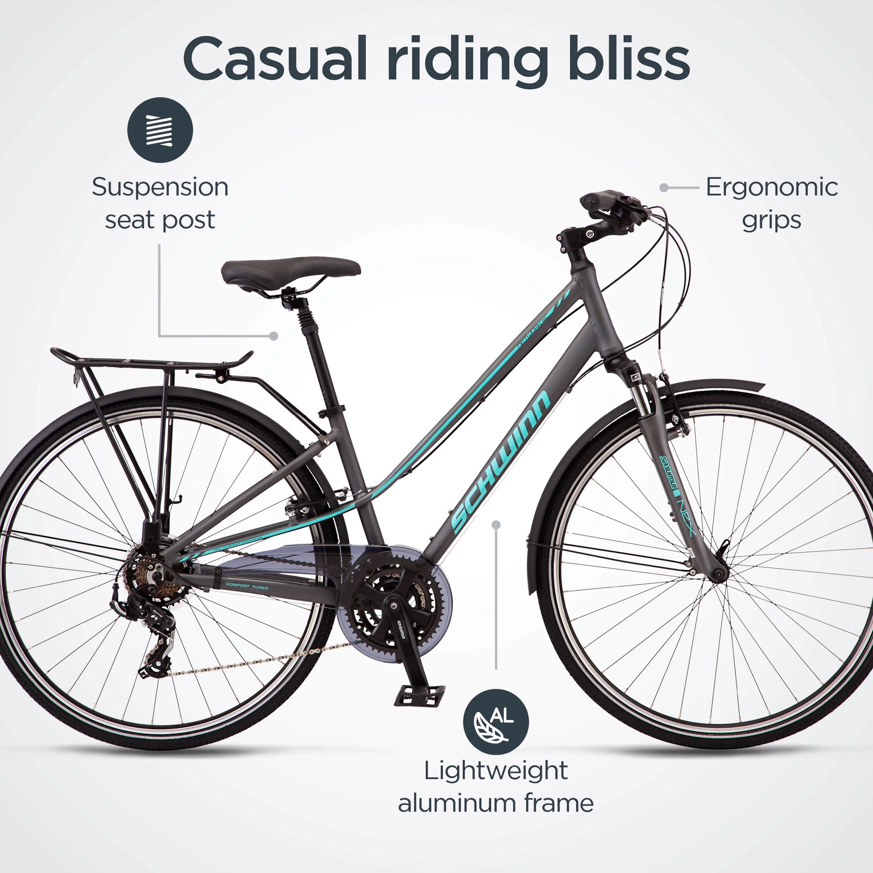 Schwinn Network 6c Hybrid Bike, 21 Speeds, Large 19.5