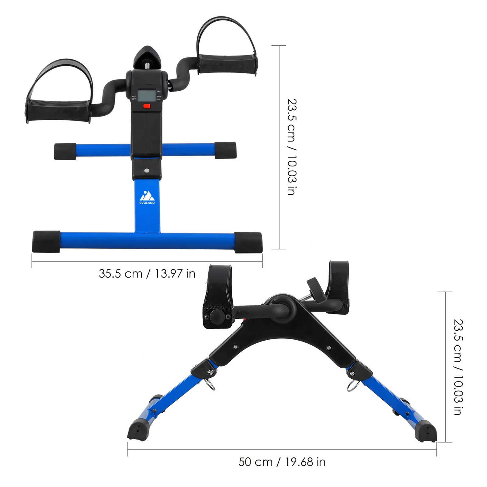 Evoland Pedal Exerciser, Fitness Folding Exerciser Peddler for Arm Leg Workout, Under Desk Exercise Bicycles - Womvr
