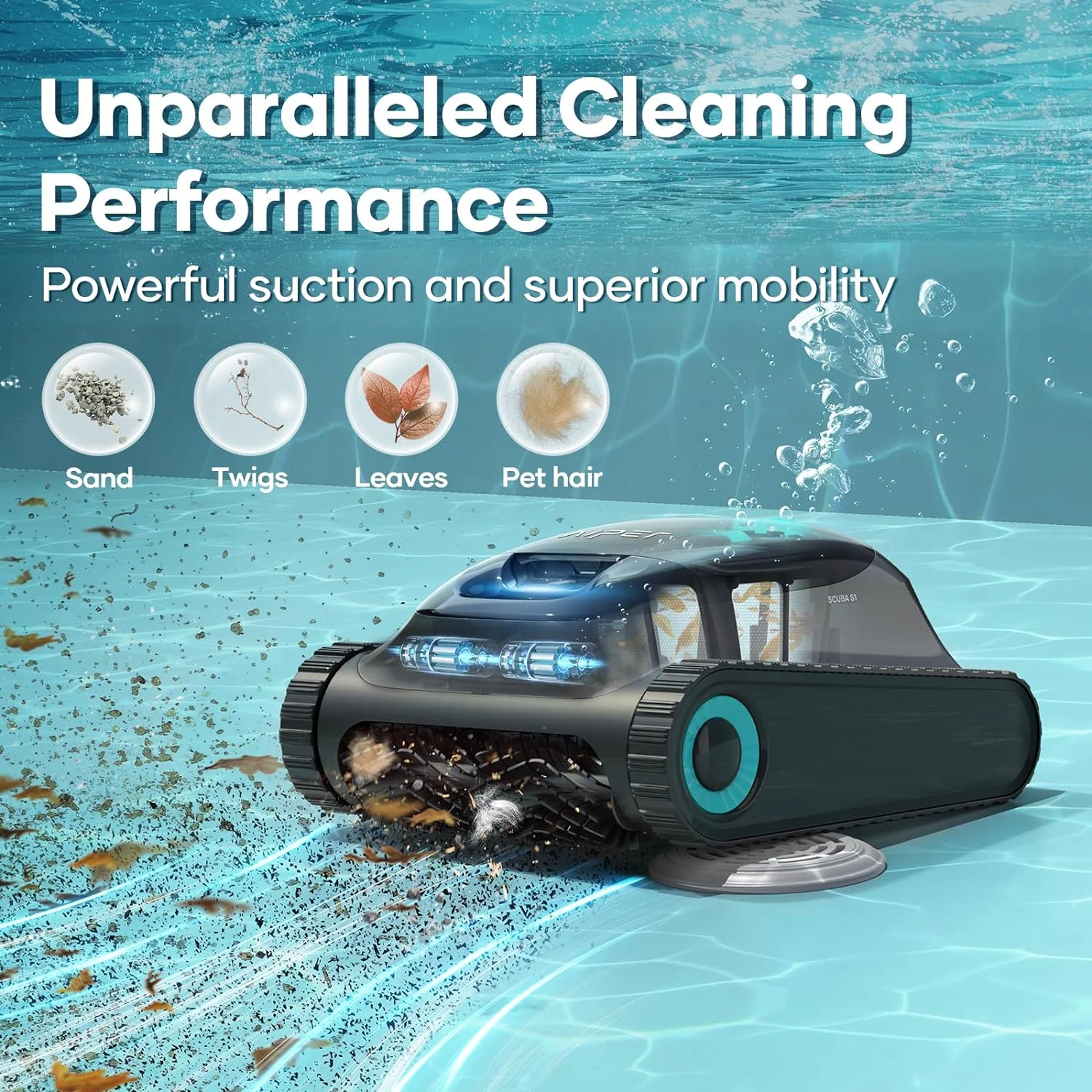 AIPER Scuba S1 Cordless Robotic Pool Vacuum Cleaner Pool Robot with Wall Climbing for Inground Pools Floors Walls and Waterlines 2024 CES Award - Womvr