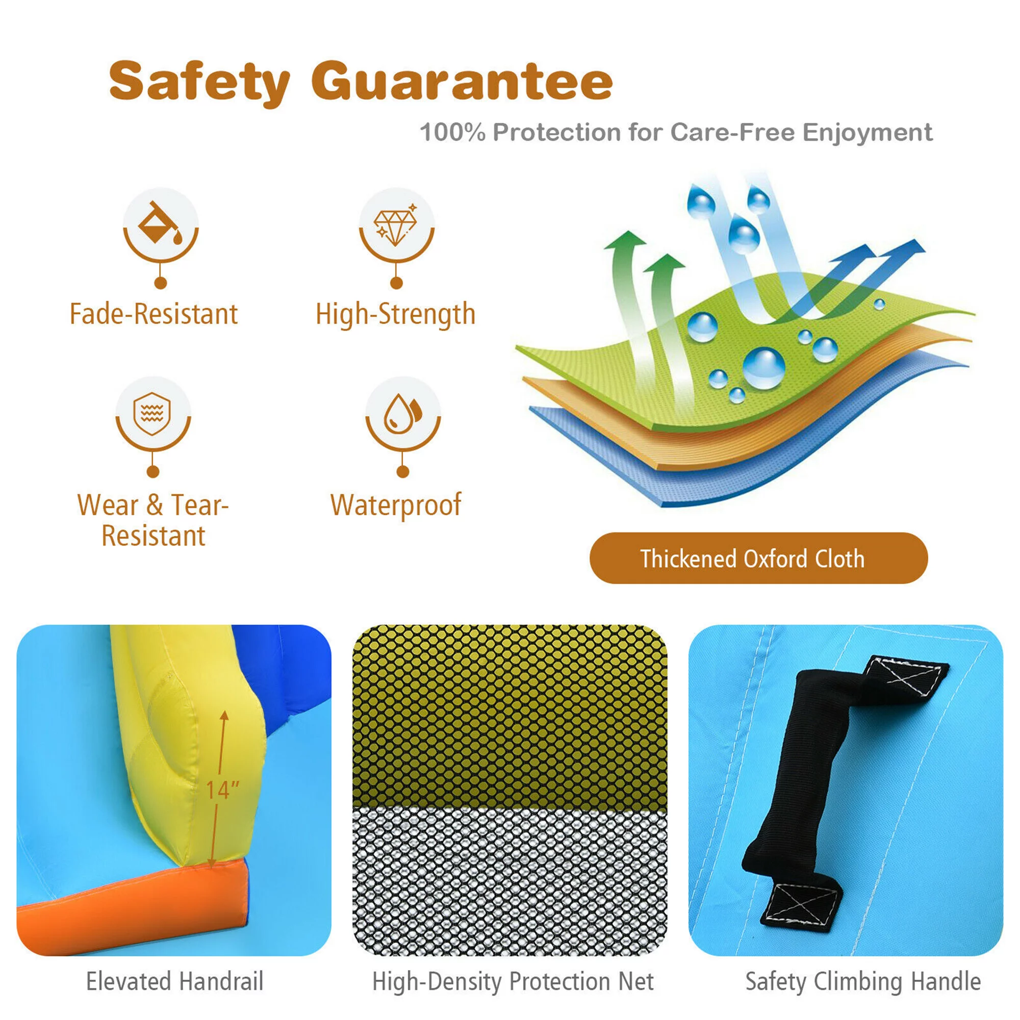 Gymax Inflatable Water Slide Bounce House Climbing Wall without Blower - Womvr