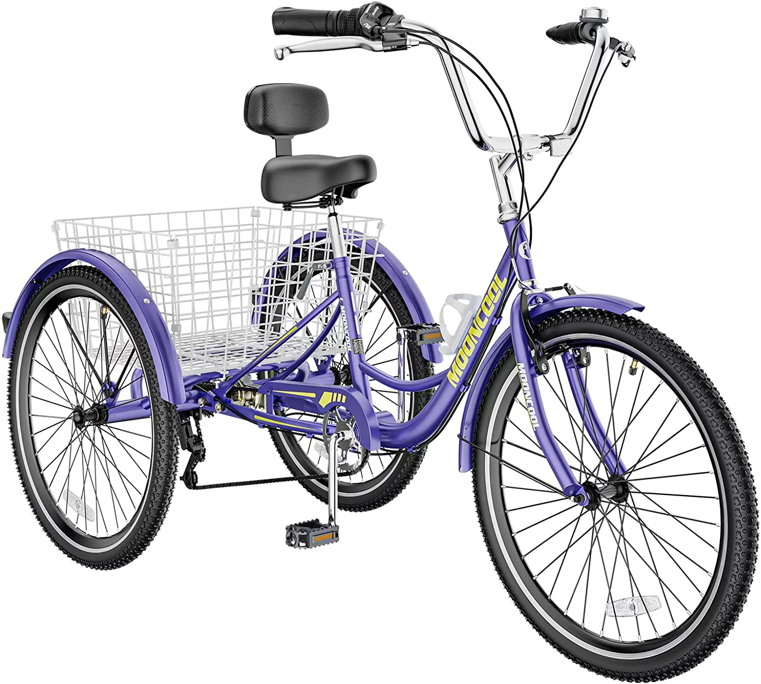 MOONCOOL Adult Tricycles, 3 Wheel 7 Speed Trikes, 20/24/26 inch Adult Trikes 3 Wheeled Bike with Basket for Seniors, Women, Men - Womvr