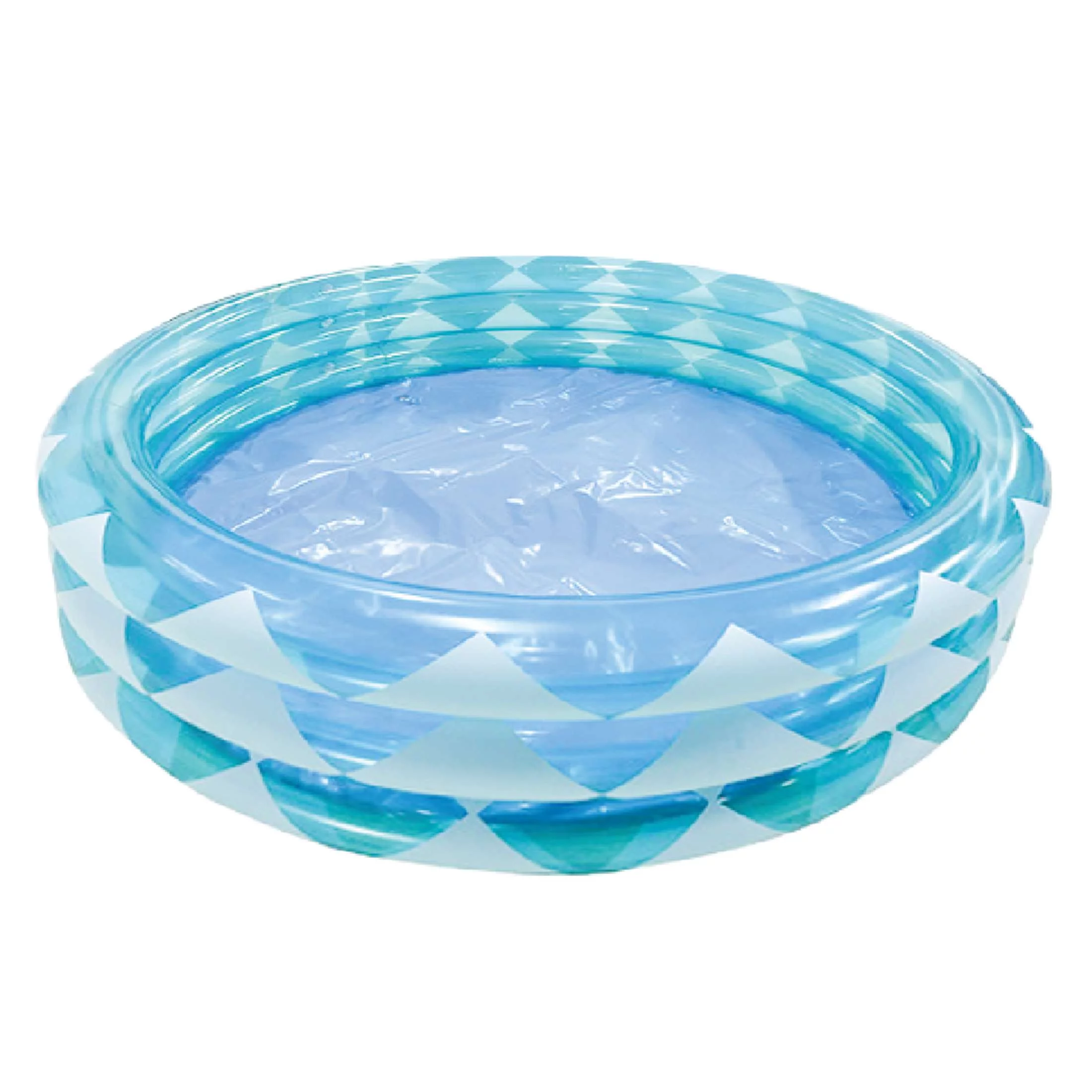 SunClub 63” Blue Soft-Sided Round 3-Ring Checker Print Inflatable Kiddie Pool, 6 & up - Womvr