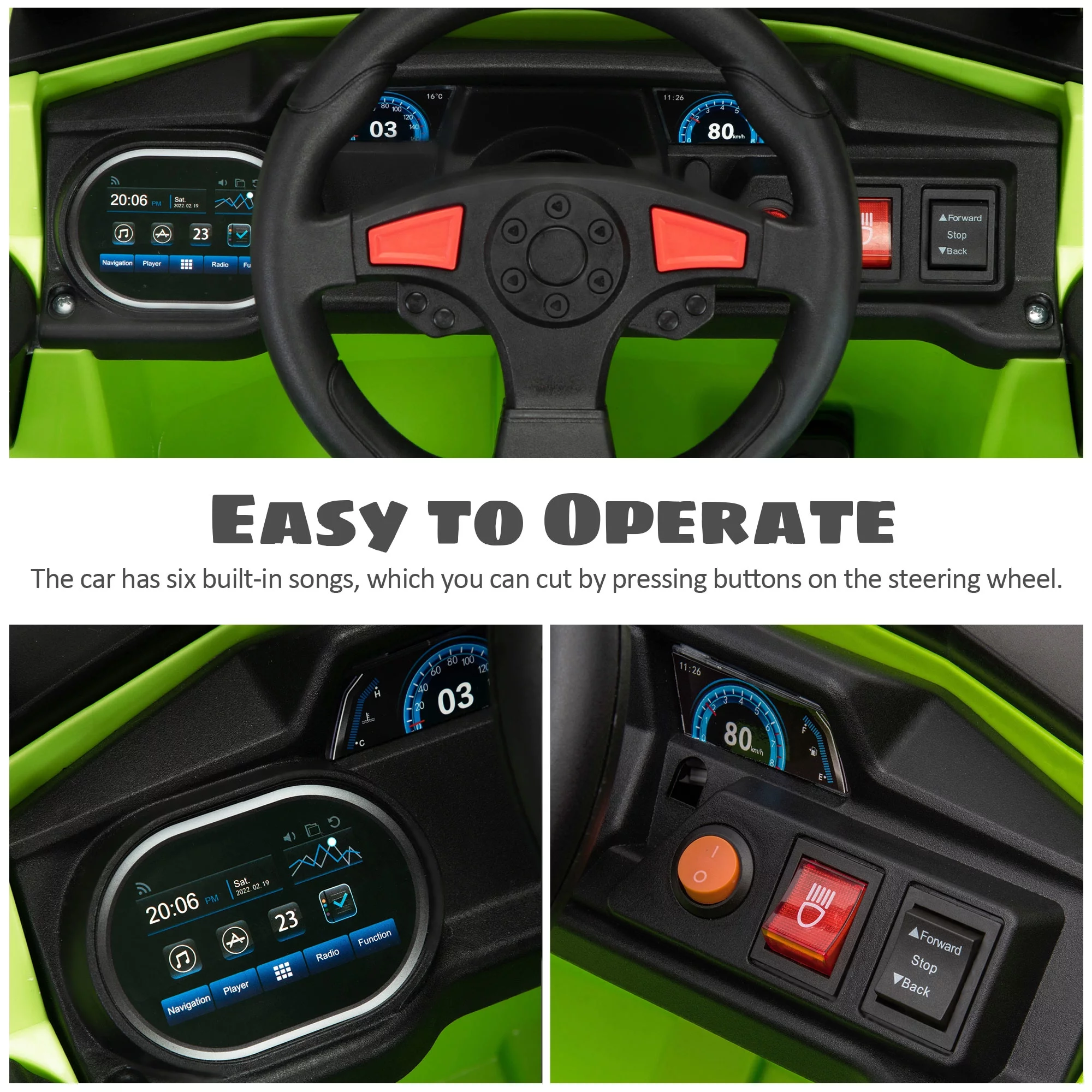 TOBBI 12V Kids Electric off-Road UTV Truck Car Battery Powered Ride on Toys for Girls with LED Headlights, Music, Horn - Womvr