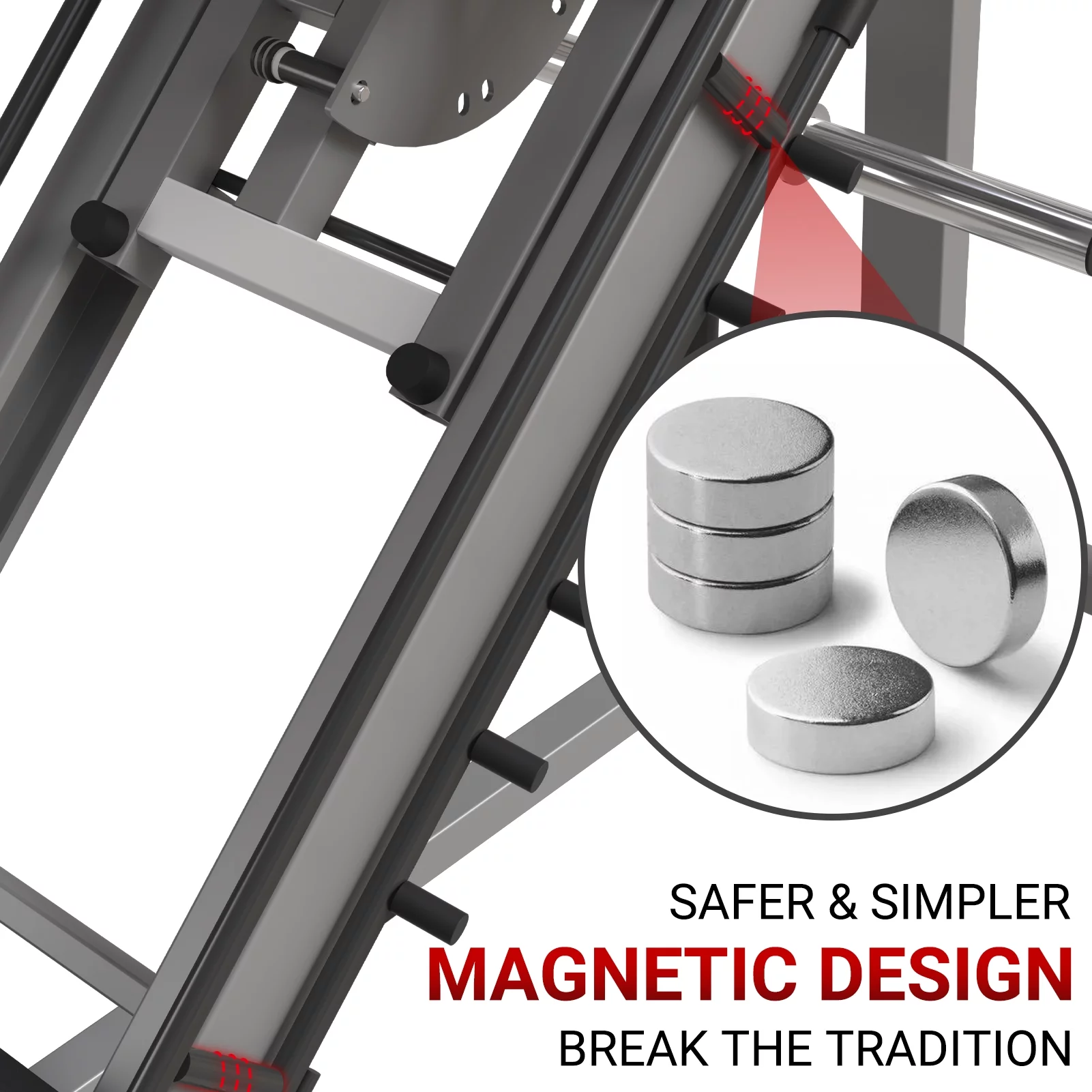 syedee Leg Press Hack Squat Machine, Leg Exercise Machine with Linear Bearing, Lower Body Special with Weight Storage for Quads, Hamstring, Glutes, Calves, Heavy Duty Home Gym Leg Day Equipment(Red) - Womvr