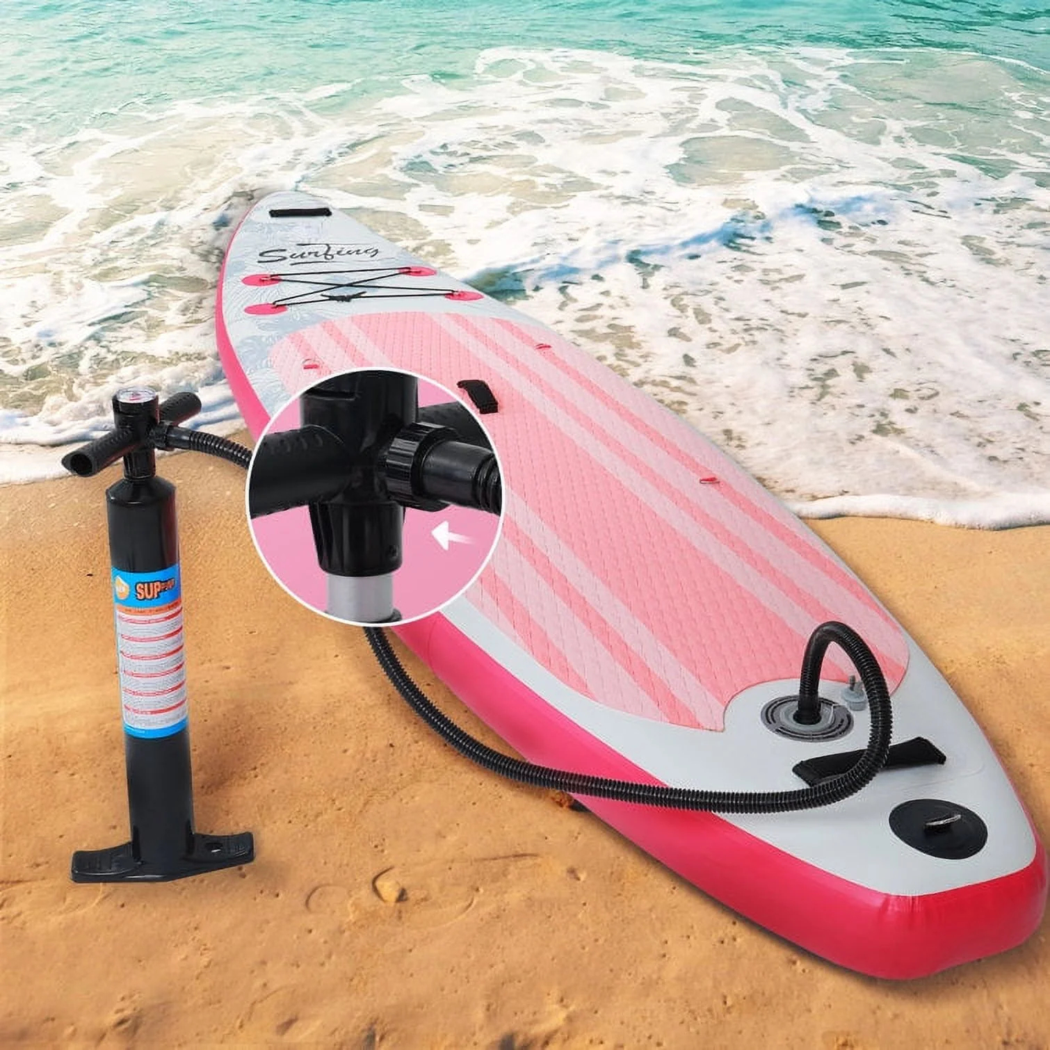 PULUOMIS Inflatable Paddle Board with Seat,Backpack,Hand Pump,Fins,Repair Kit - 11 Ft - Adult - Blue - Womvr