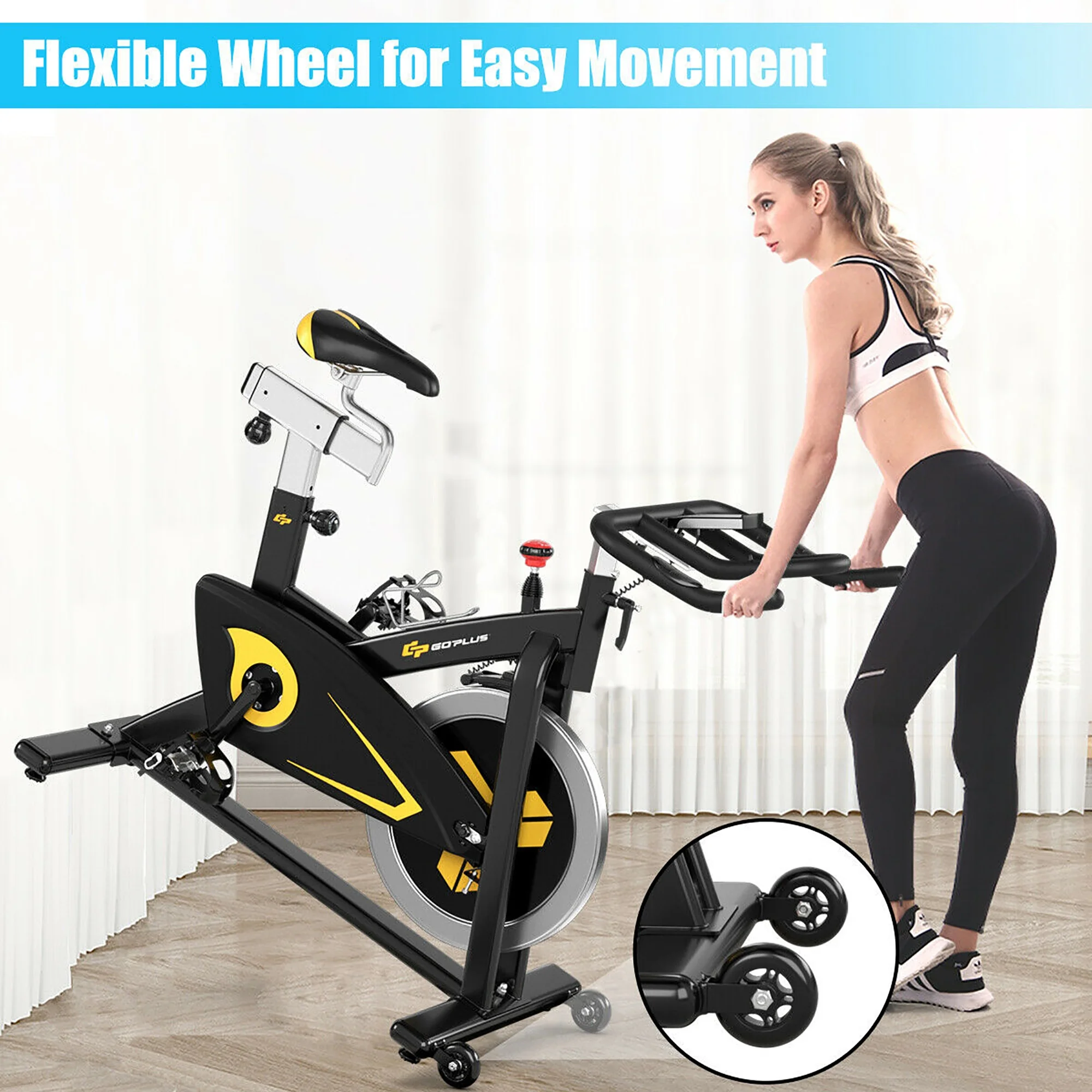 Costway Magnetic Exercise Bike Stationary Belt Drive - Womvr