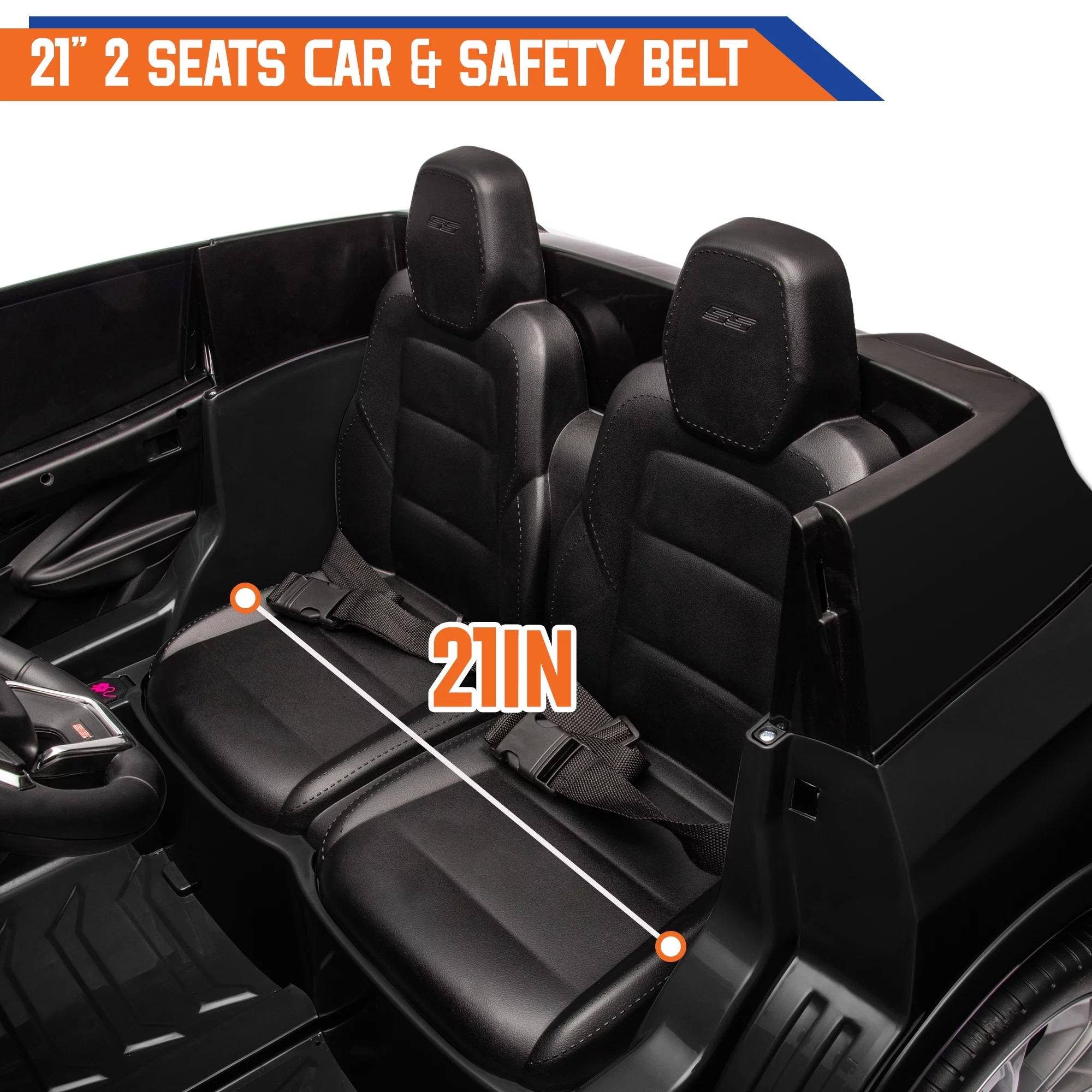 24V Kids Ride on Car, Licensed Chevrolet Blazer EV SS 2 Seater Ride on Toy Truck with Remote, Electric Cars for Kids Boys Girls, LED Lights,MP3 Music, Bluetooth Black - Womvr