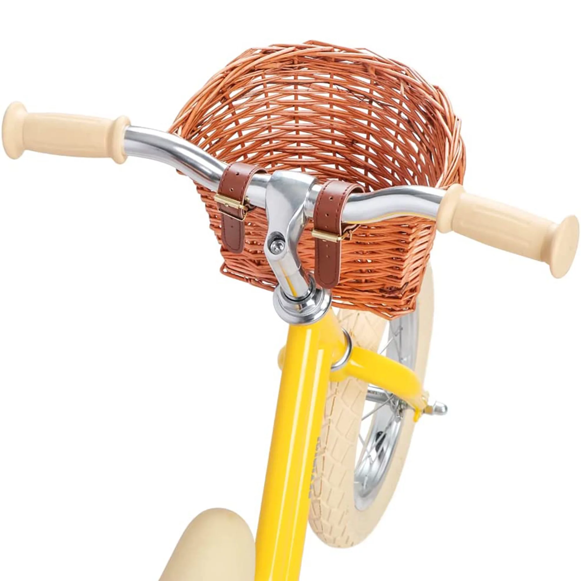 Petimini 12 Inch Kids Balance Bike with Basket for 2-6 Year Olds, Peach - Womvr