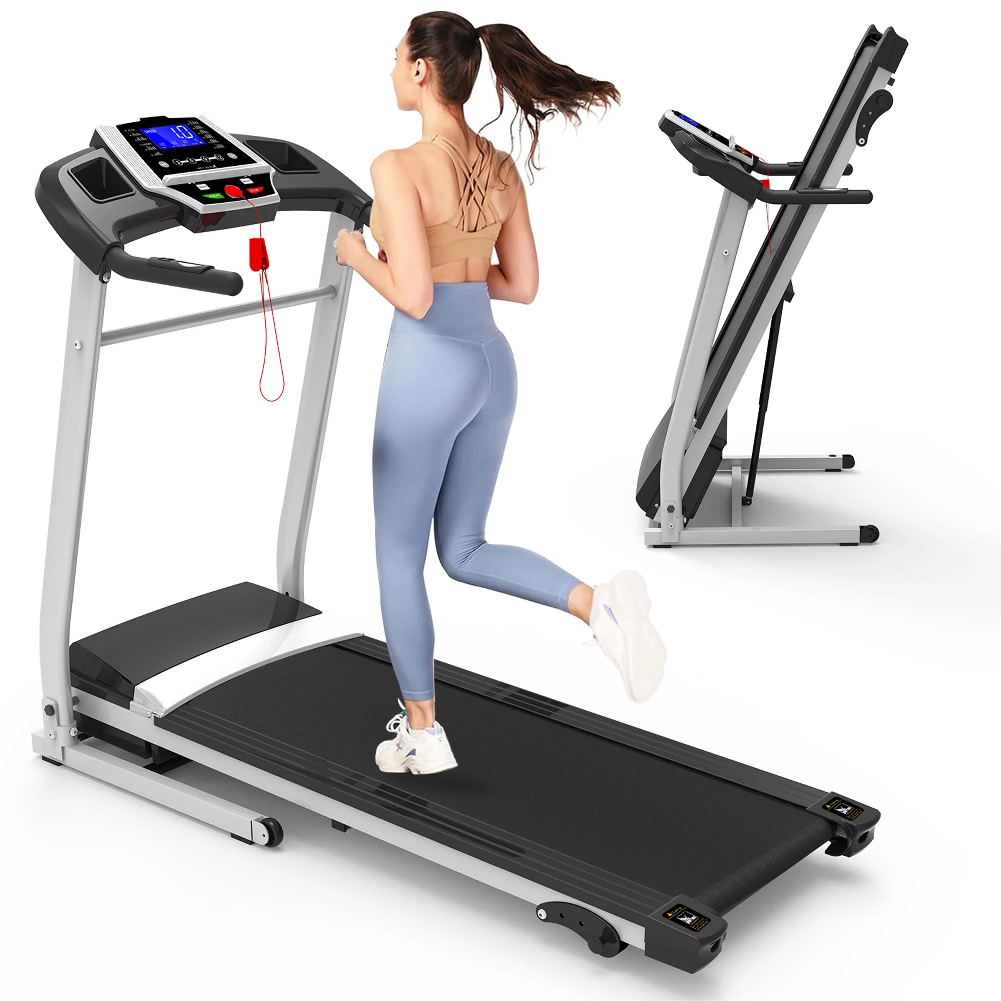 Aukfa Folding Treadmill with Incline, 265 lbs Capacity, 7.5 mph Max Speed for Home Gym Workout - Womvr