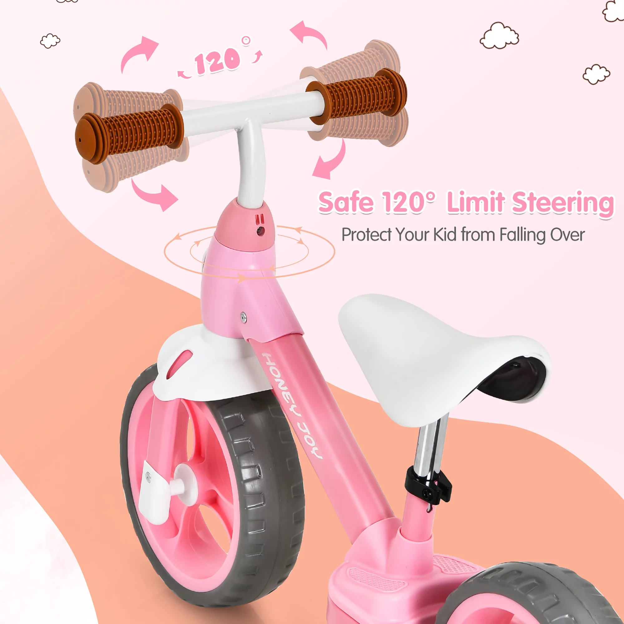 Honey Joy Kids Balance Bike Toddler Training Bicycle w/ Feetrests for 2-5 Years Old Red - Womvr