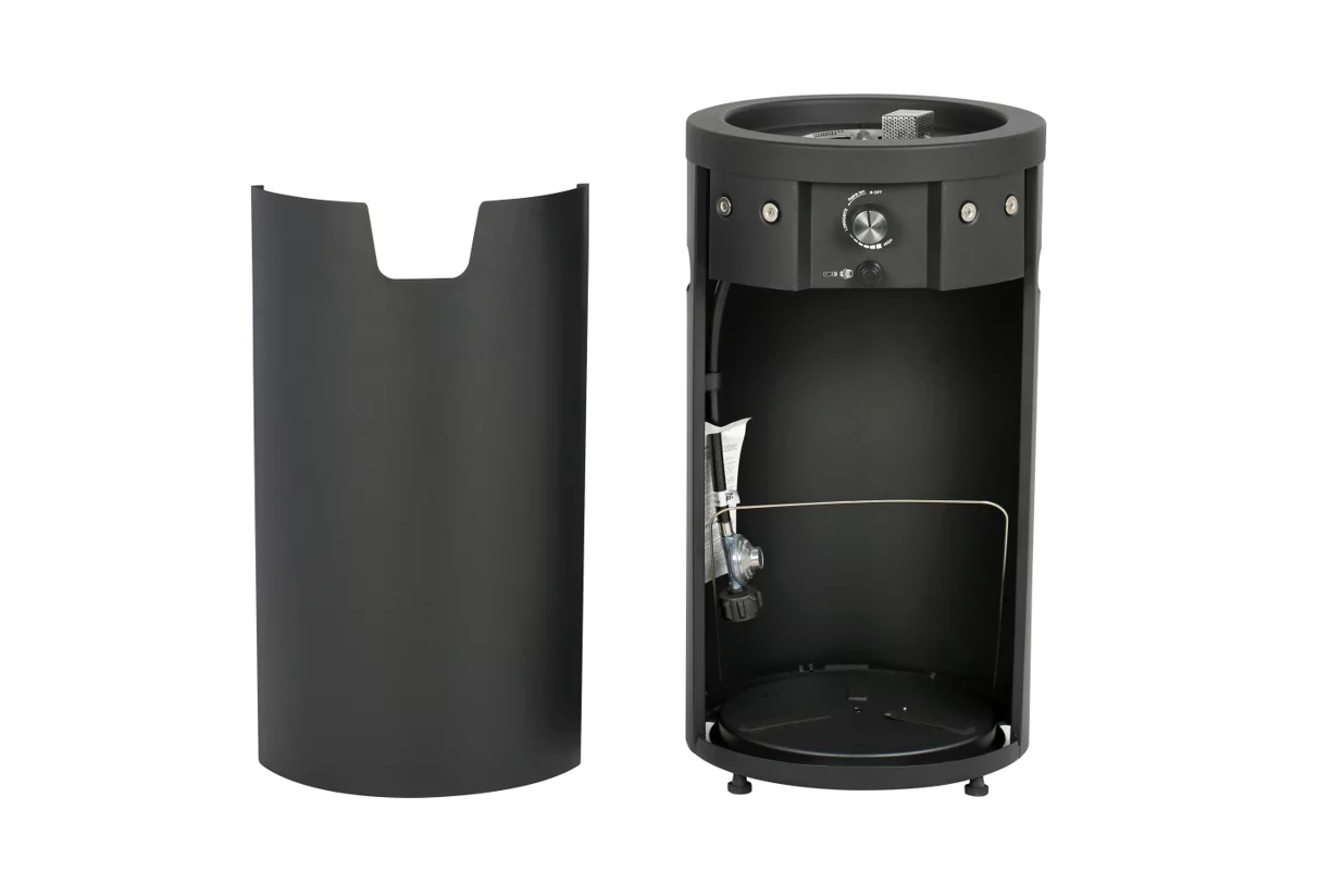 Mainstays 28-inch Tall Column Propane Gas Outdoor Fire Pit, Matte Black Finish - Womvr