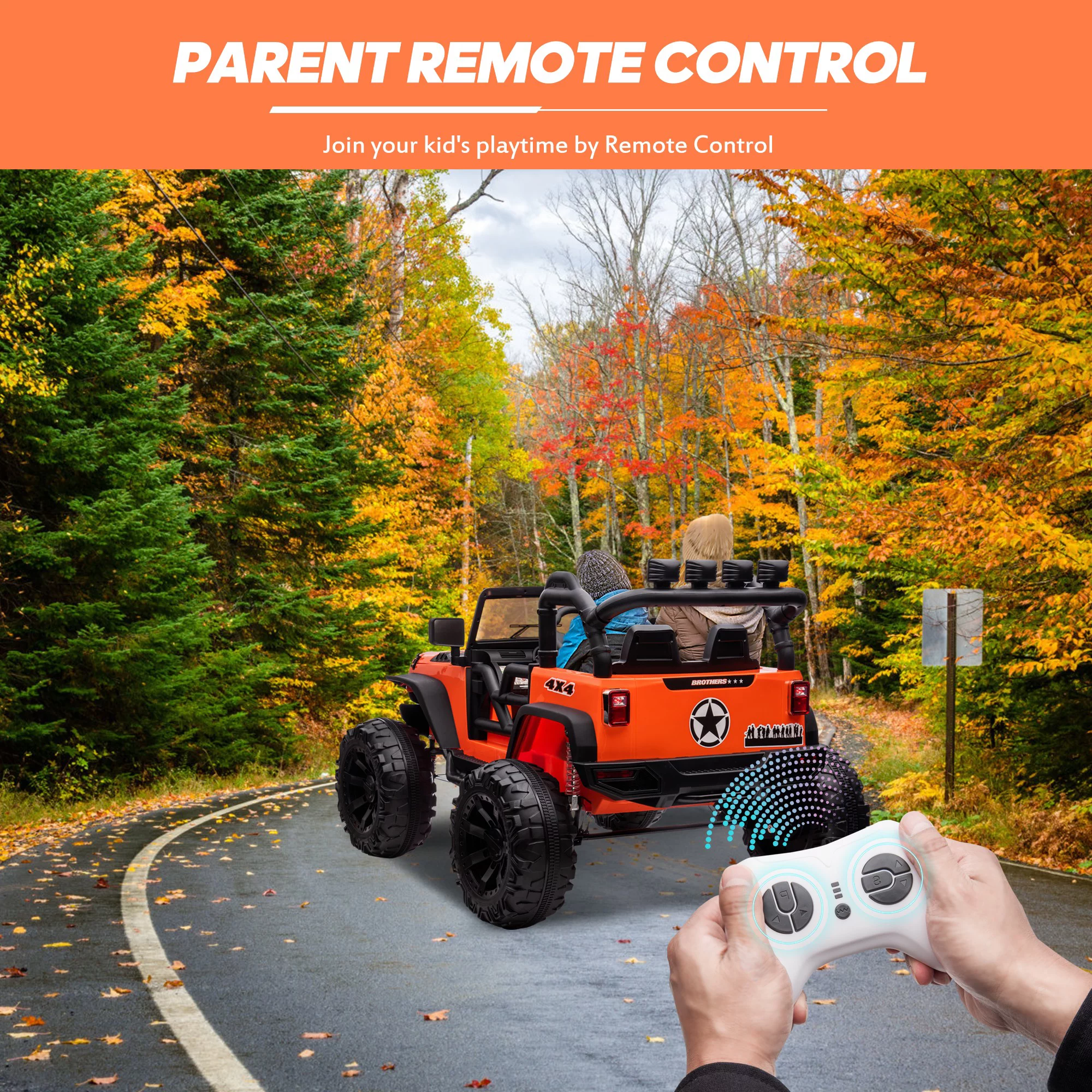 Outfunny 24V Kids Ride on Truck, 2-Seater Powered Ride on Toy Car with Remote - Womvr