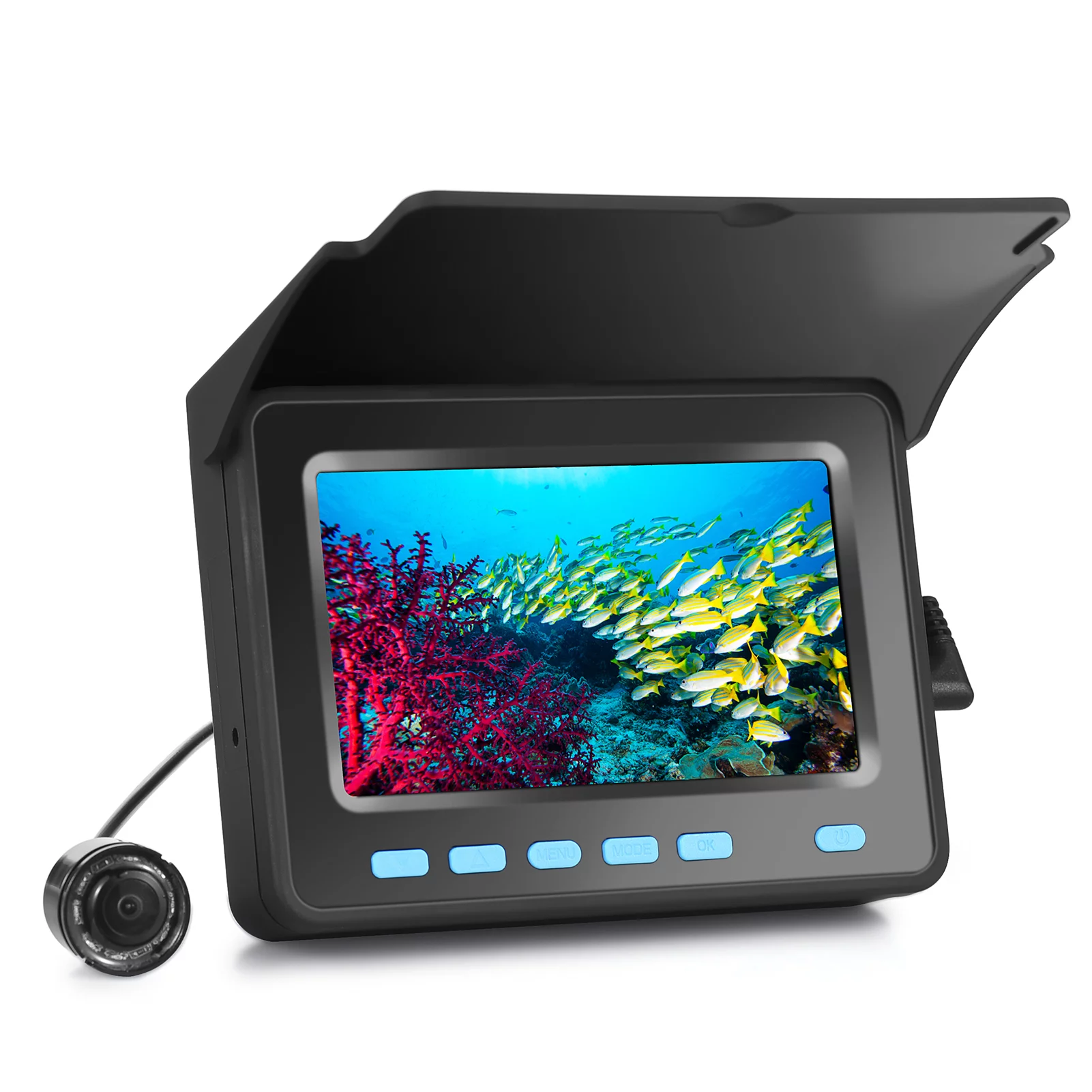 Htovila 20M30M 1200TVL Underwater Fishing Fish Finder 4.3'' LCD Monitor 8PCS IR for Ice Boat Fishing - Womvr