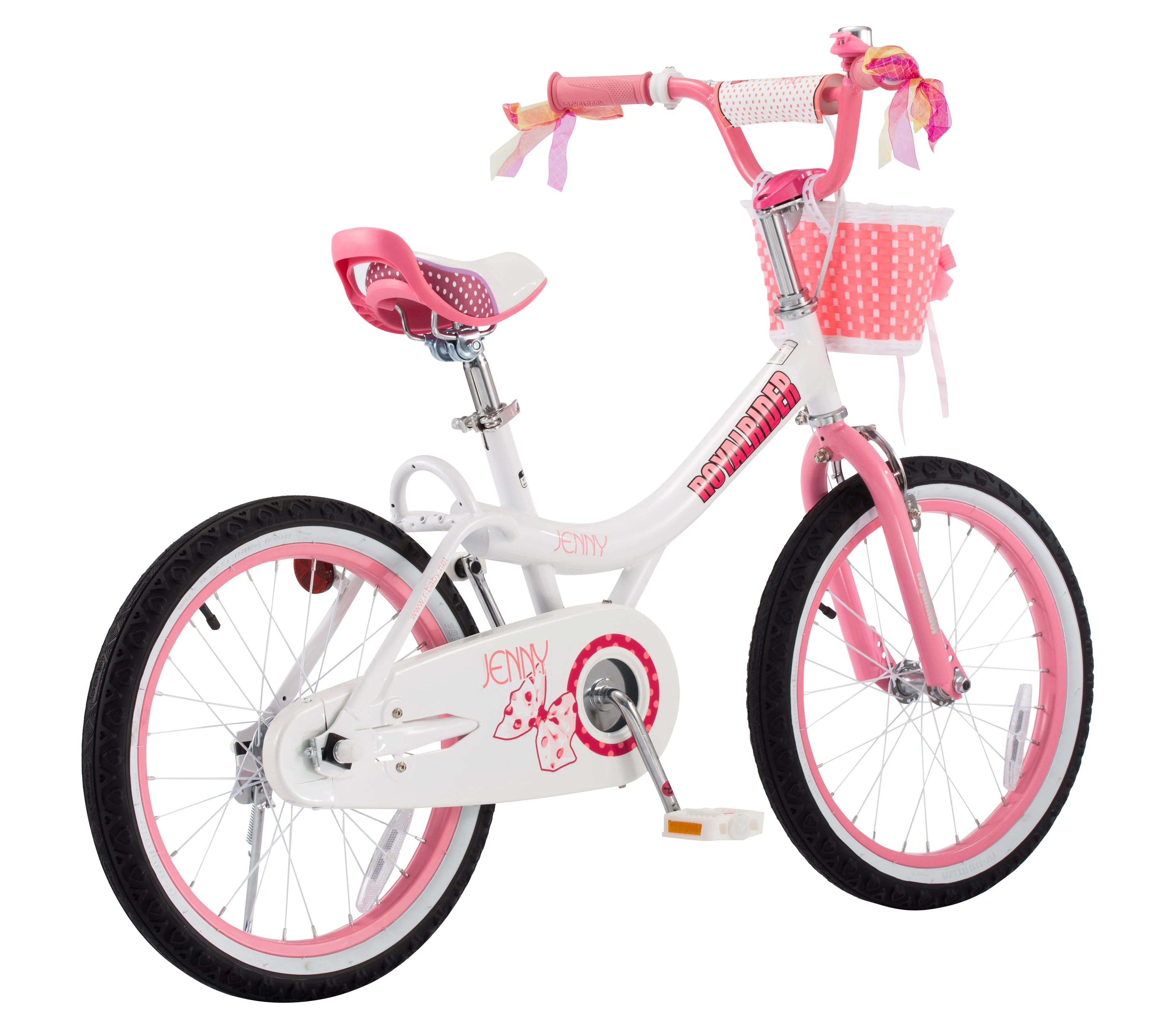 RoyalBaby Jenny Princess 18 inch Girl's Bicycle, White & Pink - Womvr