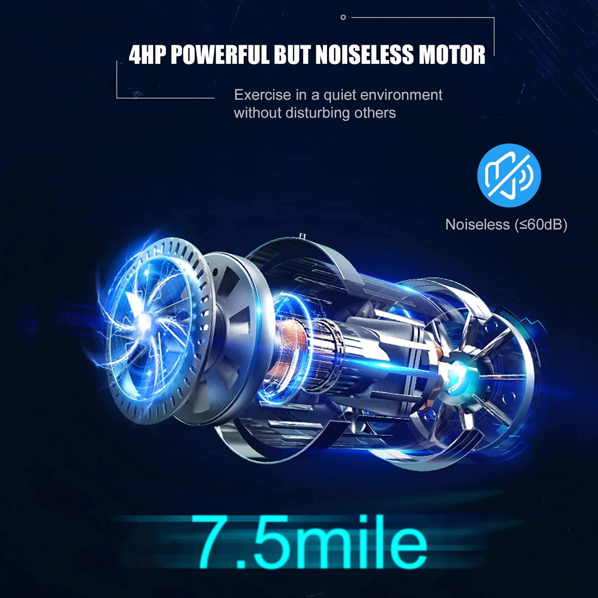 Superfit 4.0HP Foldable Electric Treadmill Jogging Machine w/Bluetooth Black - Womvr