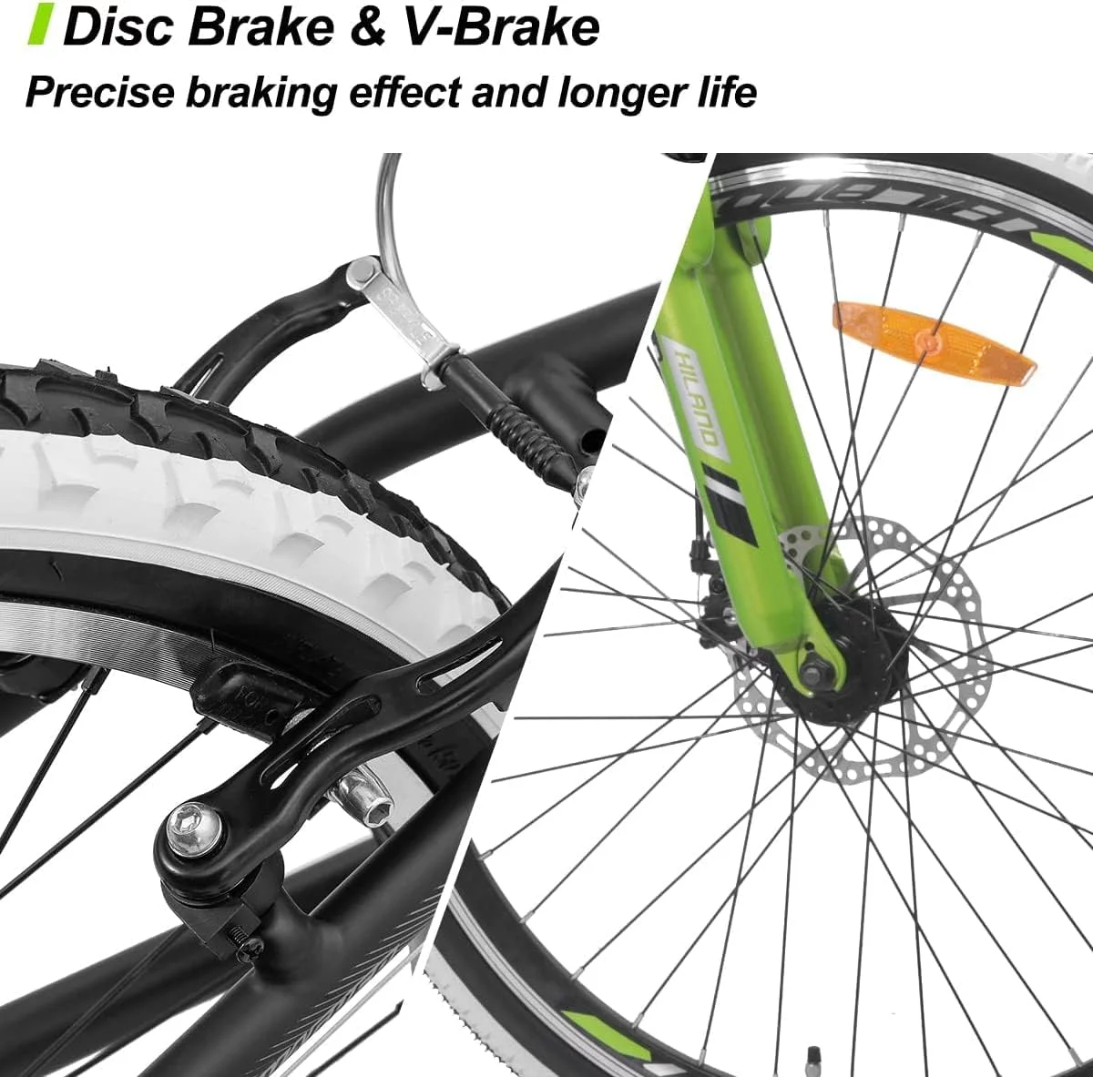 Hiland 26 Inch Mountain Bike,Full-Suspension 21 Speeds Drivetrain with Disc-Brake MTB Bicycle,for Men Mens Women Bike - Womvr