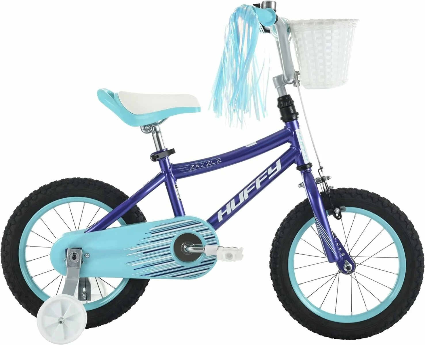 Zazzle Girl's Bike for Kids with Training Wheels, Streamers, and Basket - Womvr