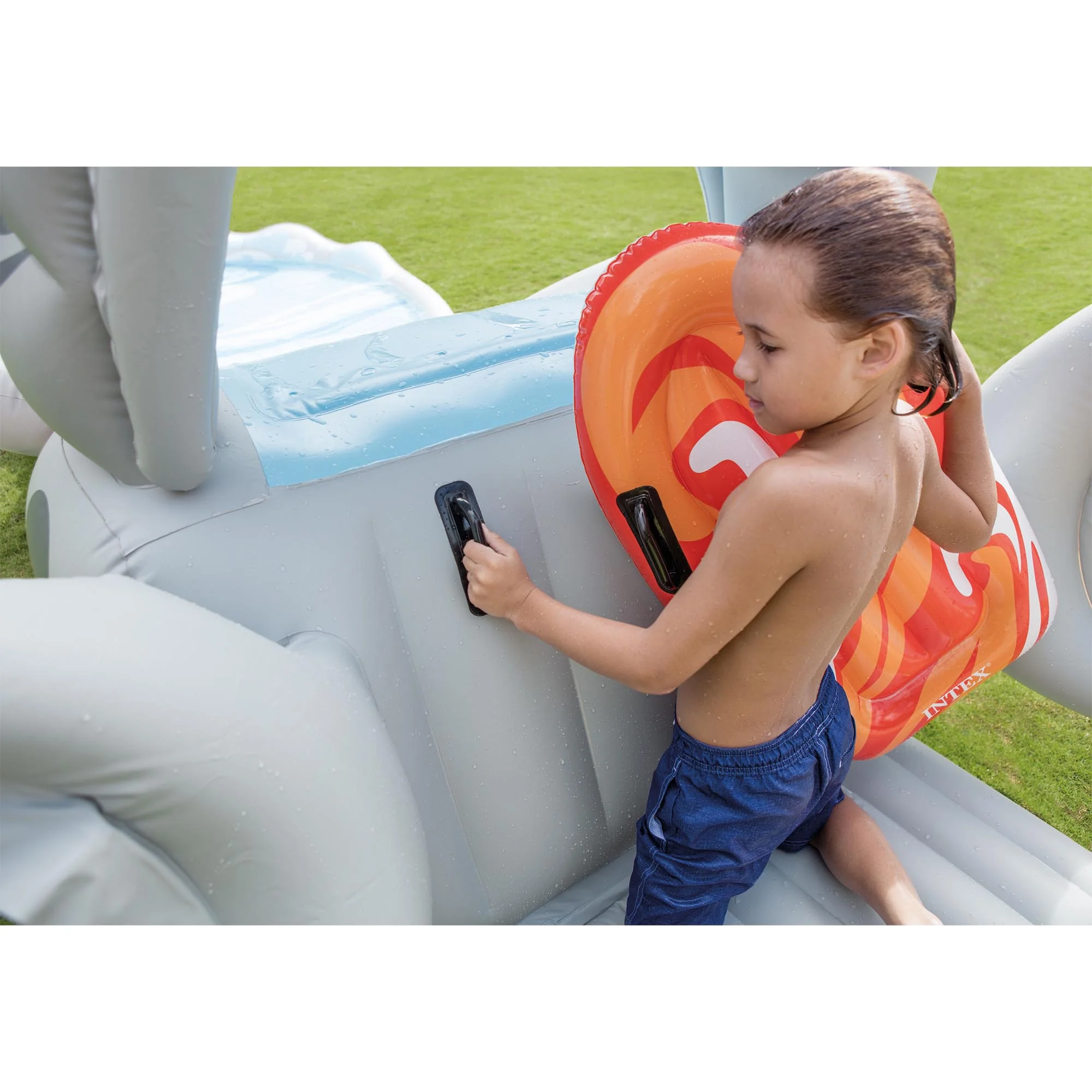 Intex Inflatable Backyard Water Slide with Surf Riders & Electric Air Pump - Womvr