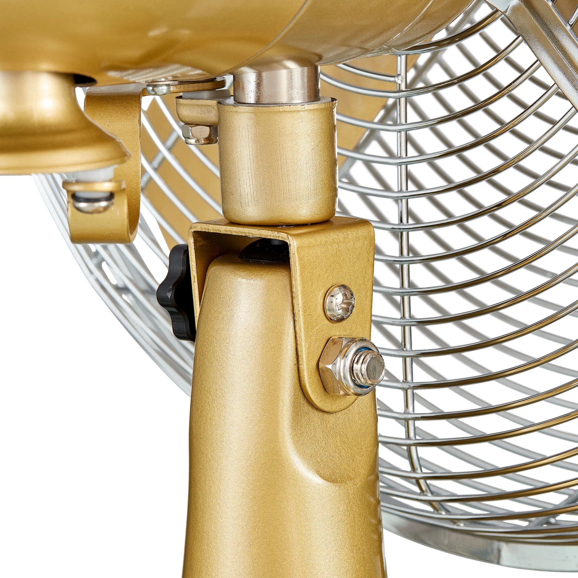 Better Homes & Gardens New 12 inch Retro 3-Speed Metal Tilted-Head Oscillation Table Fan Gold - Womvr