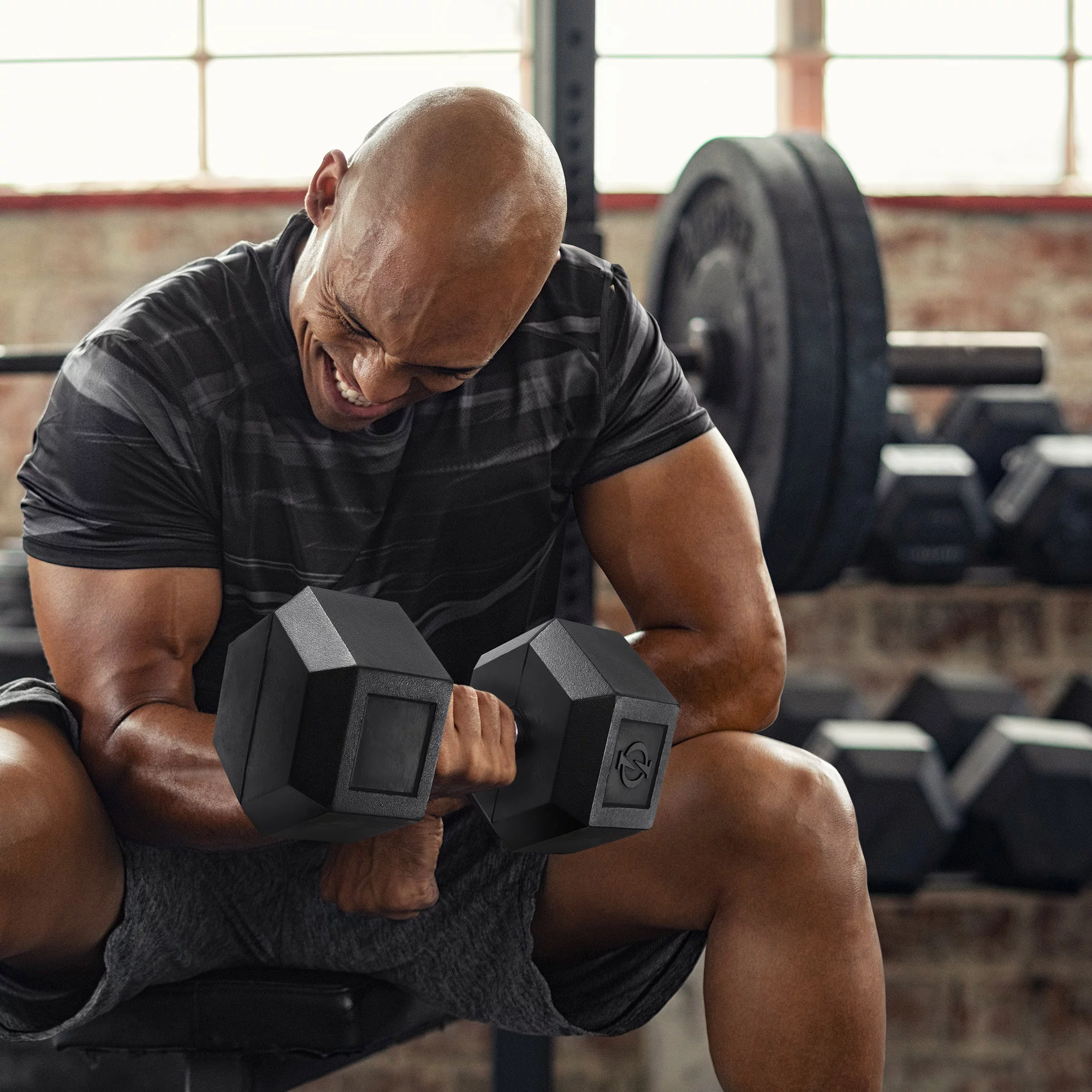 Philosophy Gym Rubber Coated Hex Dumbbell Hand Weight, 45 lbs - Womvr