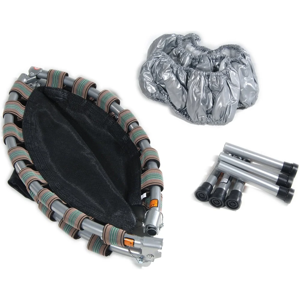 Stamina 36 in. Folding Trampoline, Gray - Low Impact - Easy to Use - Womvr