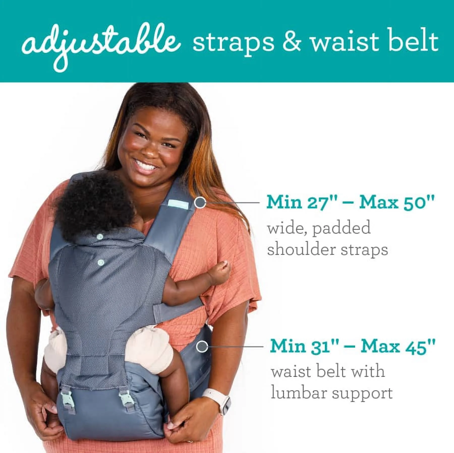 Infantino Hip Rider 5-in-1  Hip Seat Baby Carrier for Infants and Toddlers 12-45 lbs, 5-Position, Gray - Womvr