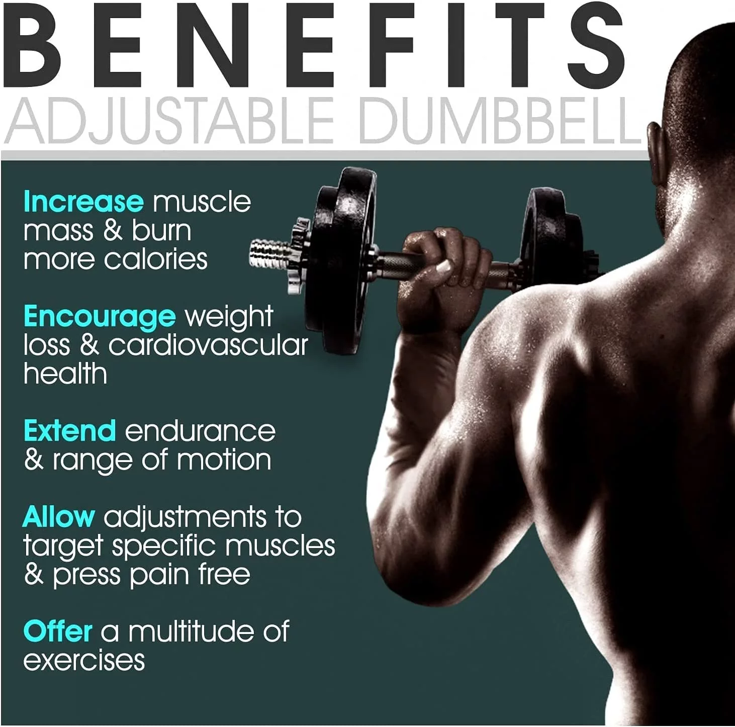 Yes4All 200 lbs Adjustable Dumbbell Weight Set, Cast Iron Dumbbell, Pair - Womvr