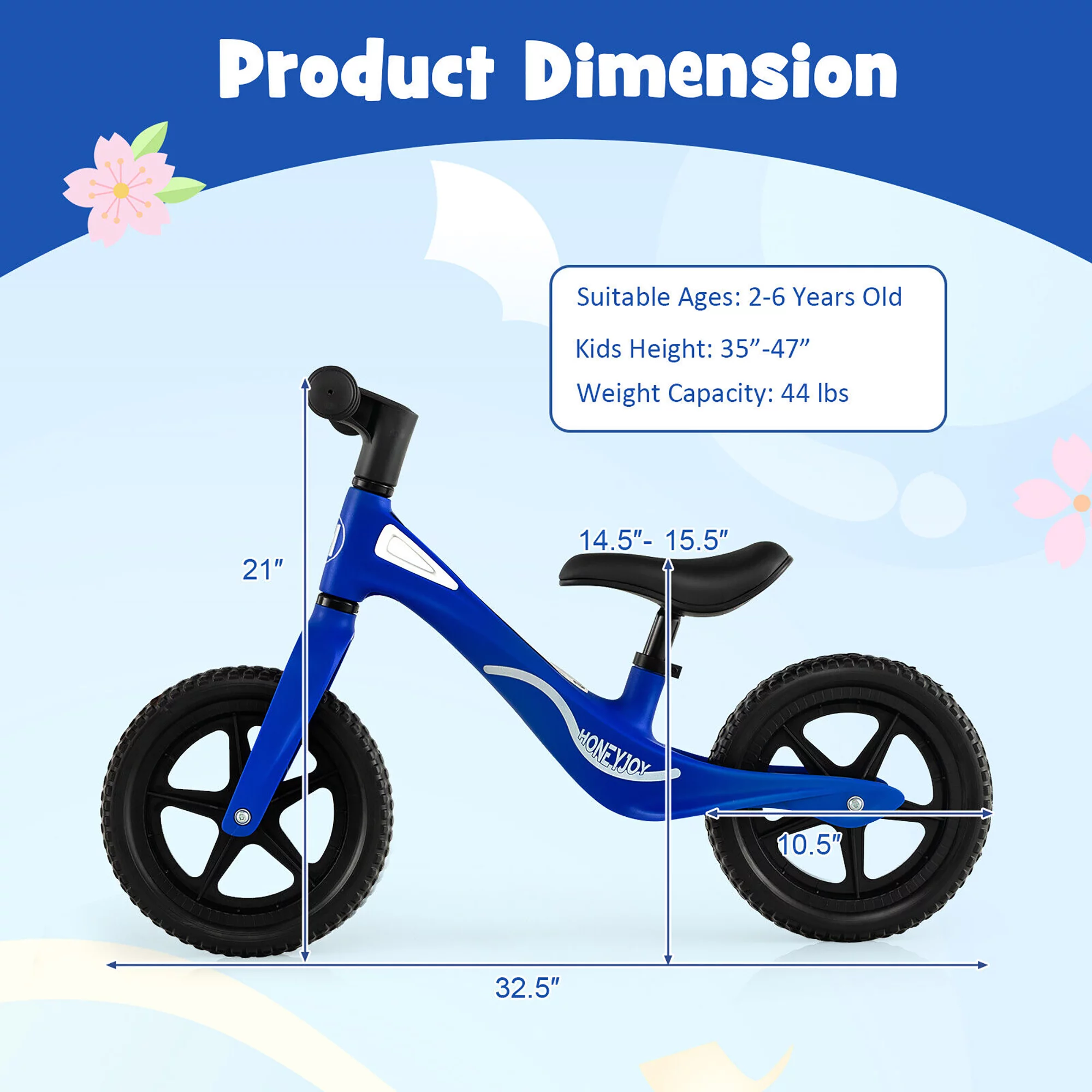 Gymax Kids Balance Bike Lightweight Toddler Bicycle with Rotatable Handlebar Red - Womvr