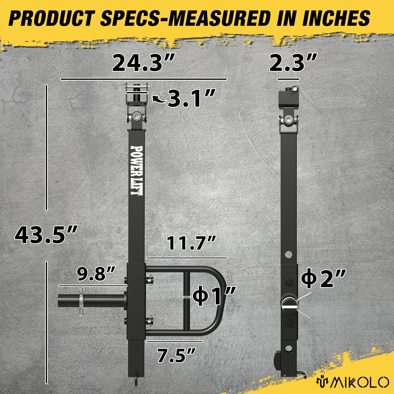 Mikolo Power Rack Cage, 1500 lbs Weight Rack with Cable Crossover Machine,Multi-Function Squat Rack with J Hooks,Dip Bars and Landmine for Home Gym (Black), Plate Loaded Machine - Womvr