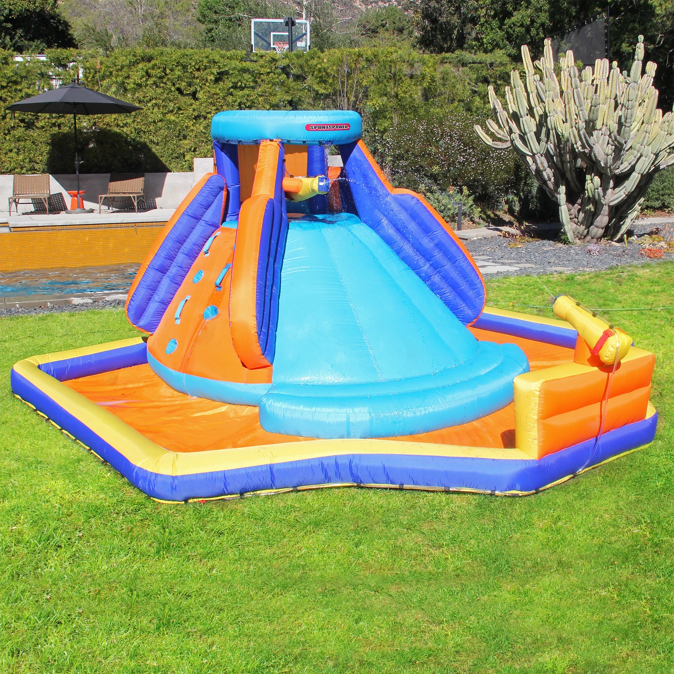 Sportspower Battle Ridge 13.8' Inflatable Water Slide with Lifetime Warranty on Heavy Duty Blower - Womvr