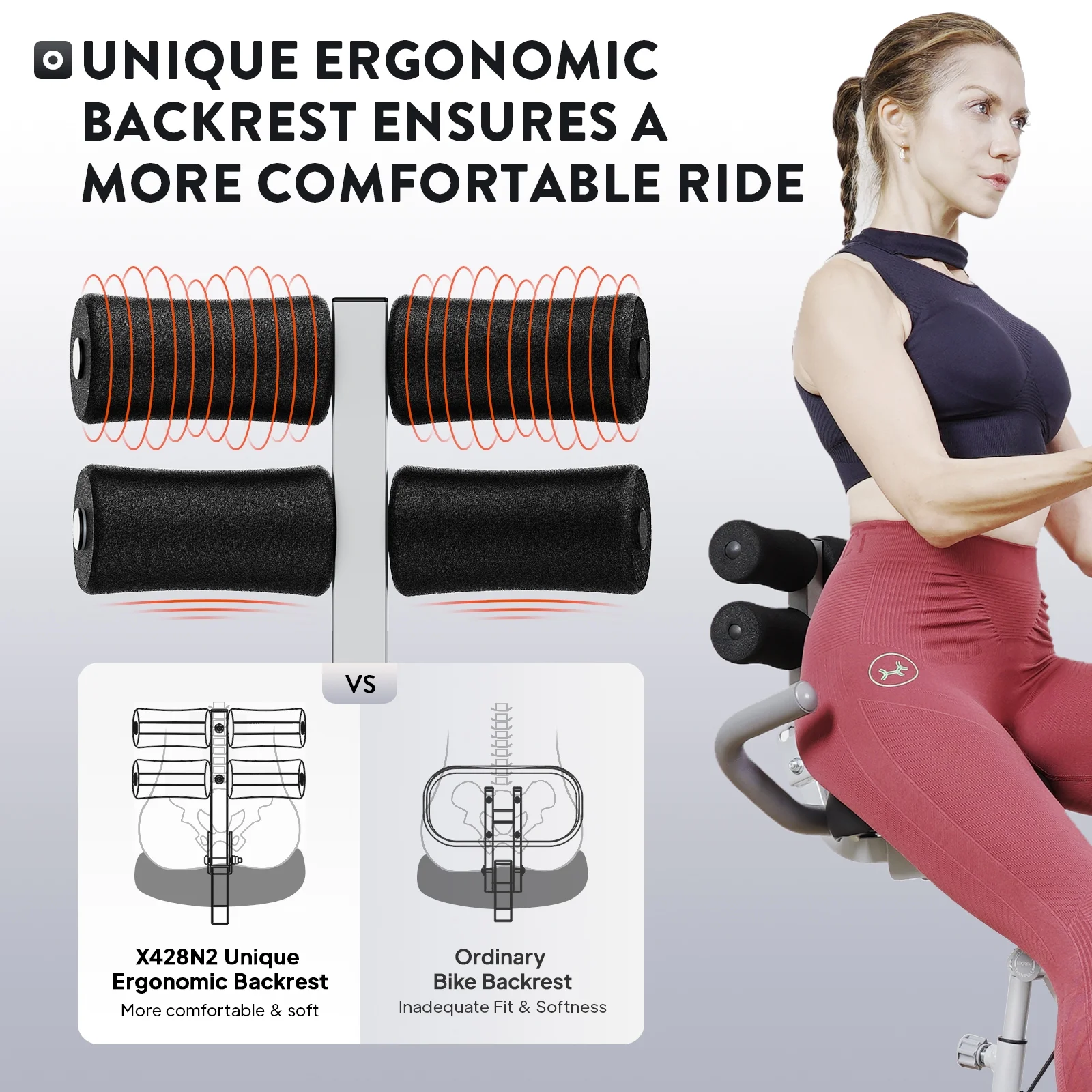 Pooboo 4in1 Foldable Exercise Bike Indoor Cycling Bike Magnetic Stationary Bike Exercise Bike 300lbs - Womvr