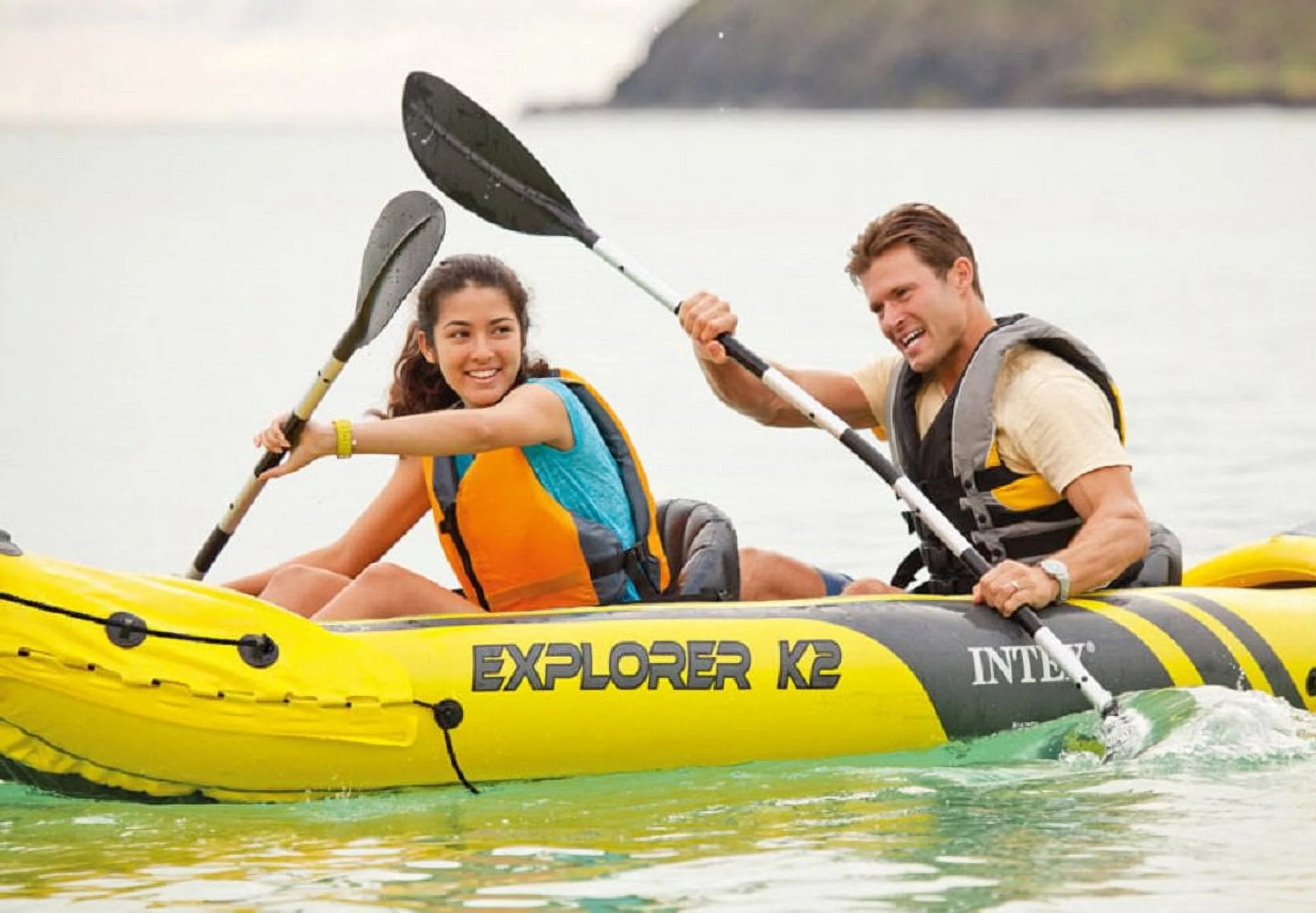 Intex Explorer K2 Inflatable Kayak with Oars and Hand Pump - Womvr