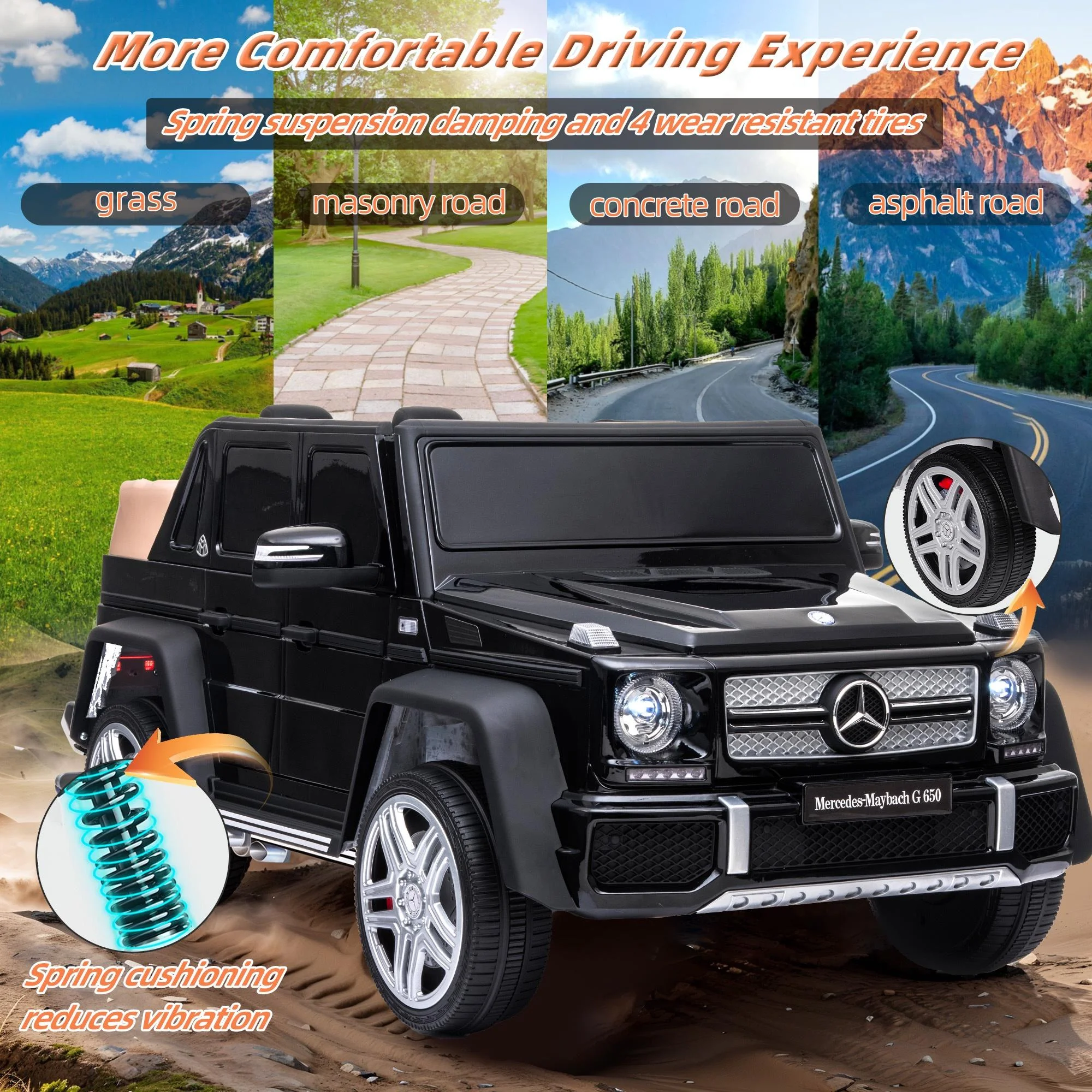 24V Ride on Car with Remote Control for Kids Mercedes Benz Ride on Car Toy for Boys and Girls 3-6 Years Old, Electric Vehicle, Bluetooth, LED Light, White - Womvr