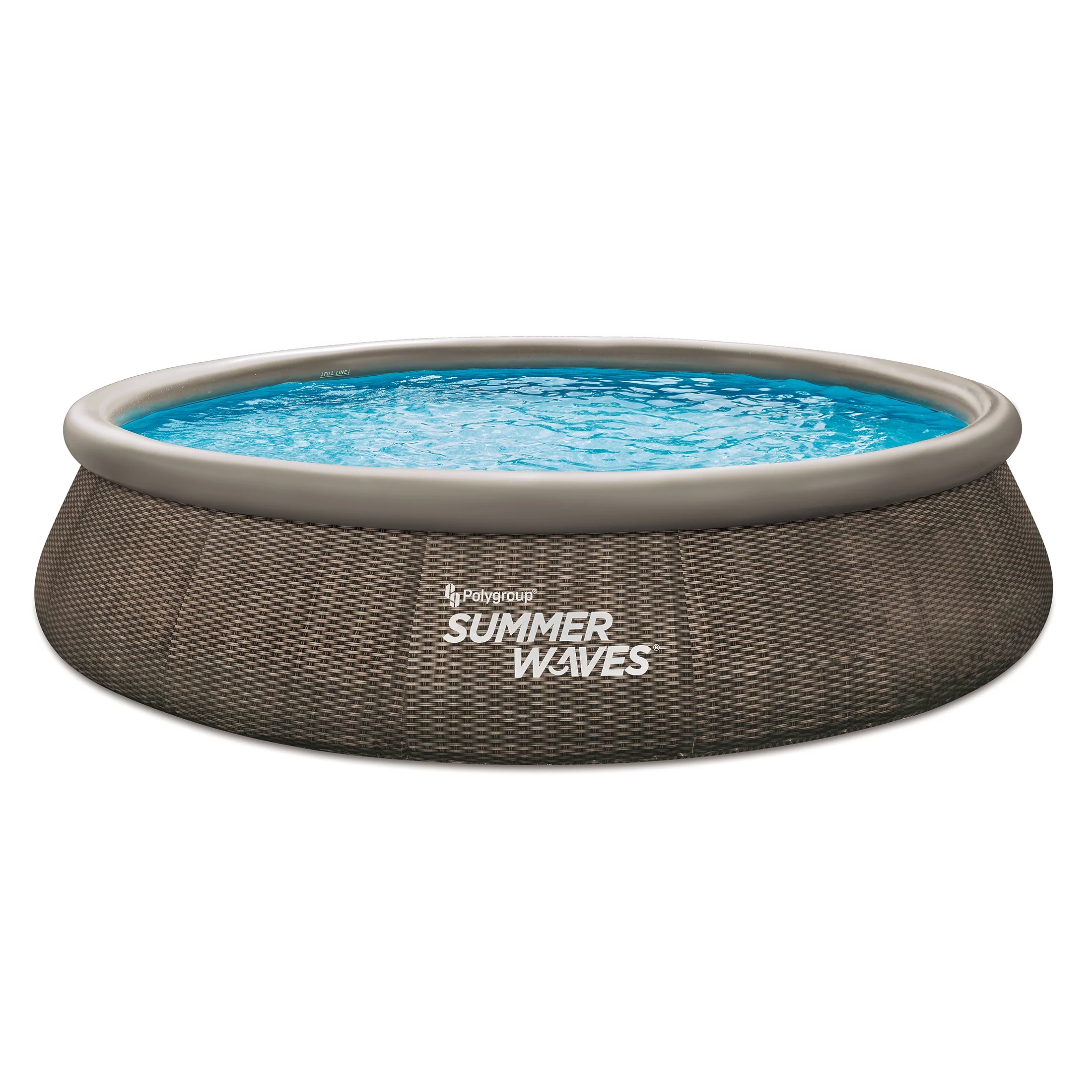 Summer Waves 15 ft Dark Double Rattan Quick Set Pool, Round, Ages 6+, Unisex - Womvr