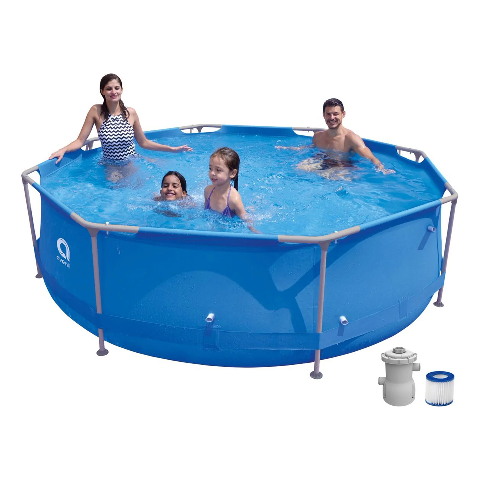 JLeisure Avenli 9ft x 30in 1,158gal Round Frame Easy Assembly Swimming Pool - Womvr
