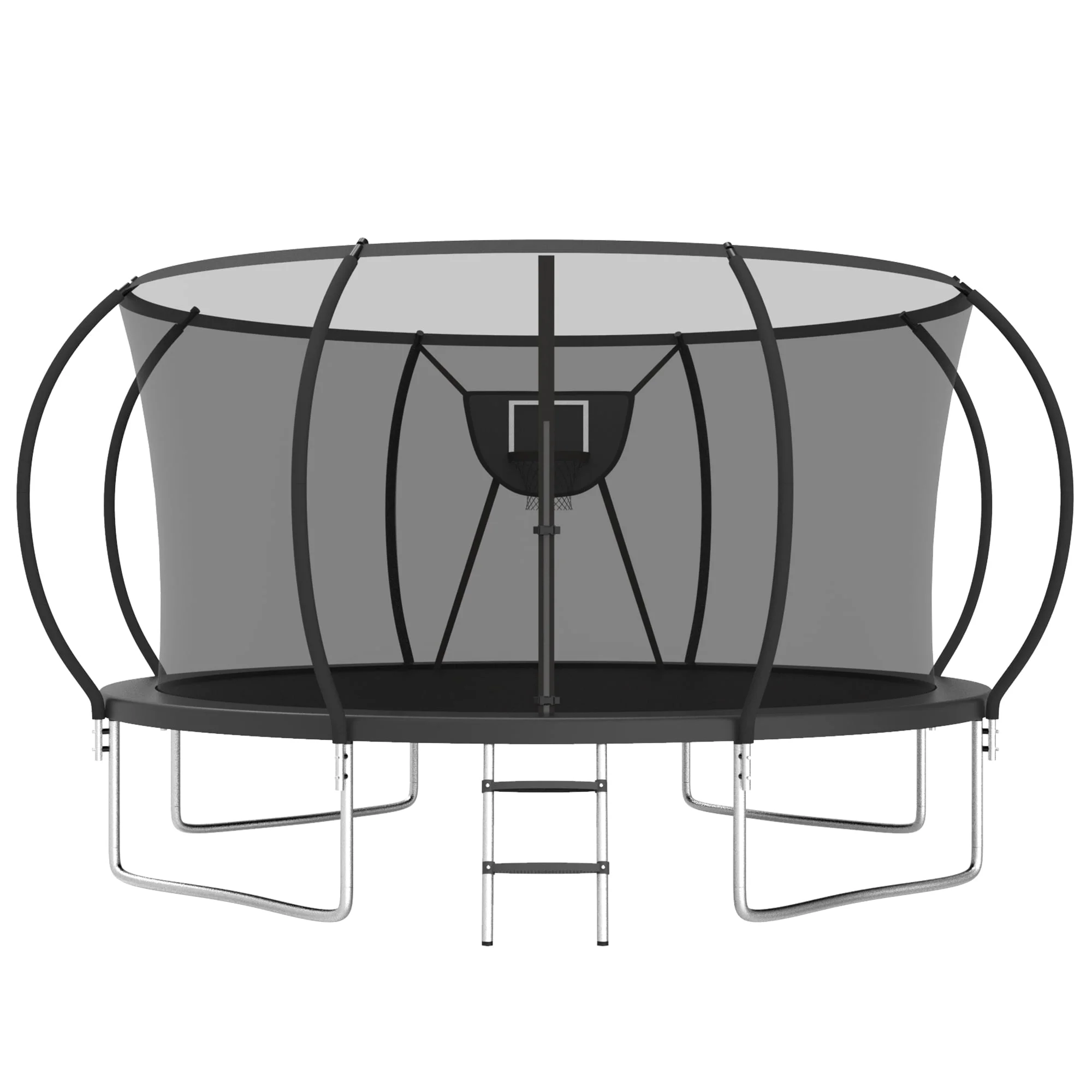 Elitezip Trampoline 12FT Trampoline for Kids and Adults, 1500LBS Heavy Duty Trampoline with Enclosure and Basketball Hoop, Outdoor Trampoline Easy Assembly - Womvr