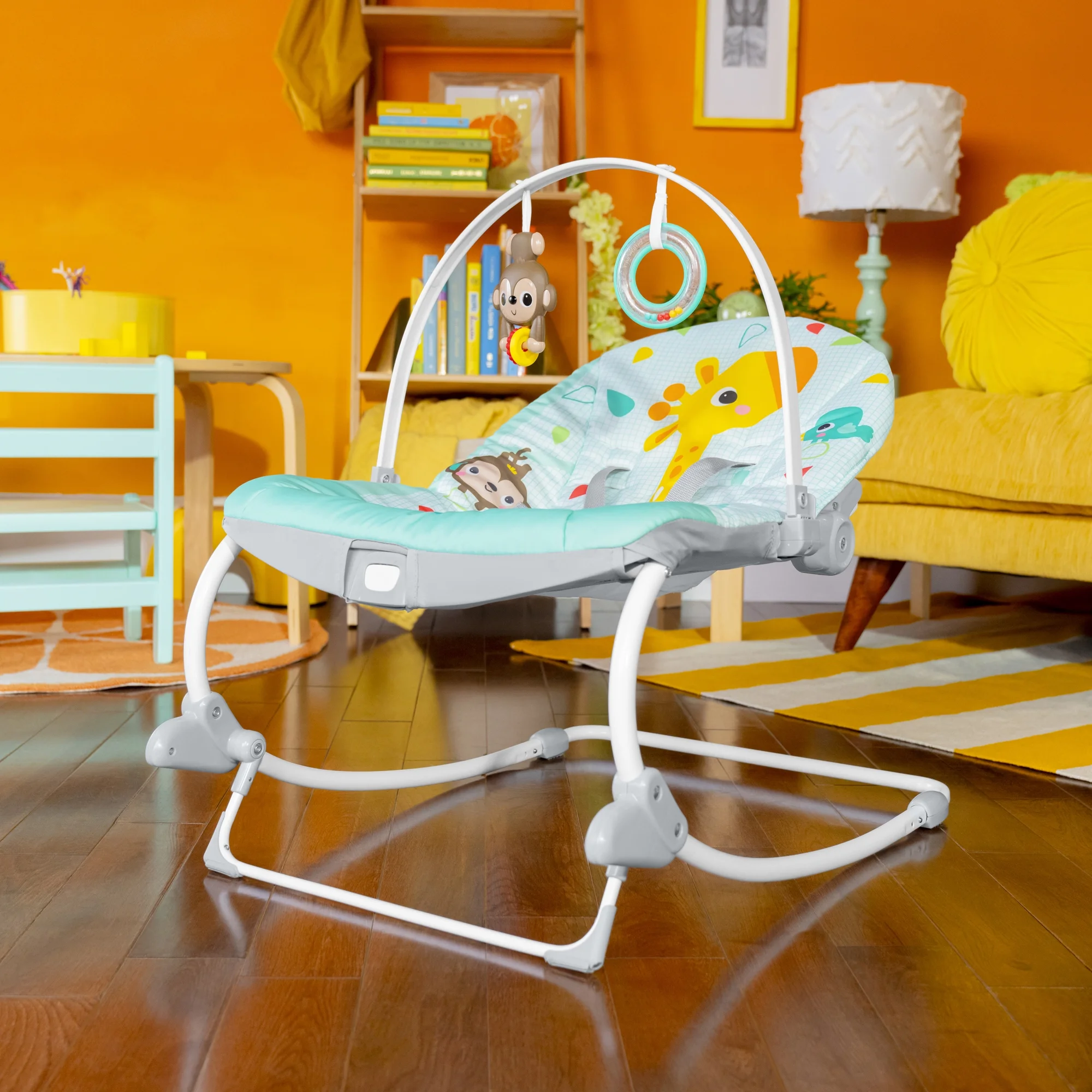 Bright Starts Wild Vibes Infant to Toddler Rocker with Vibrations Newborn Unisex - Womvr