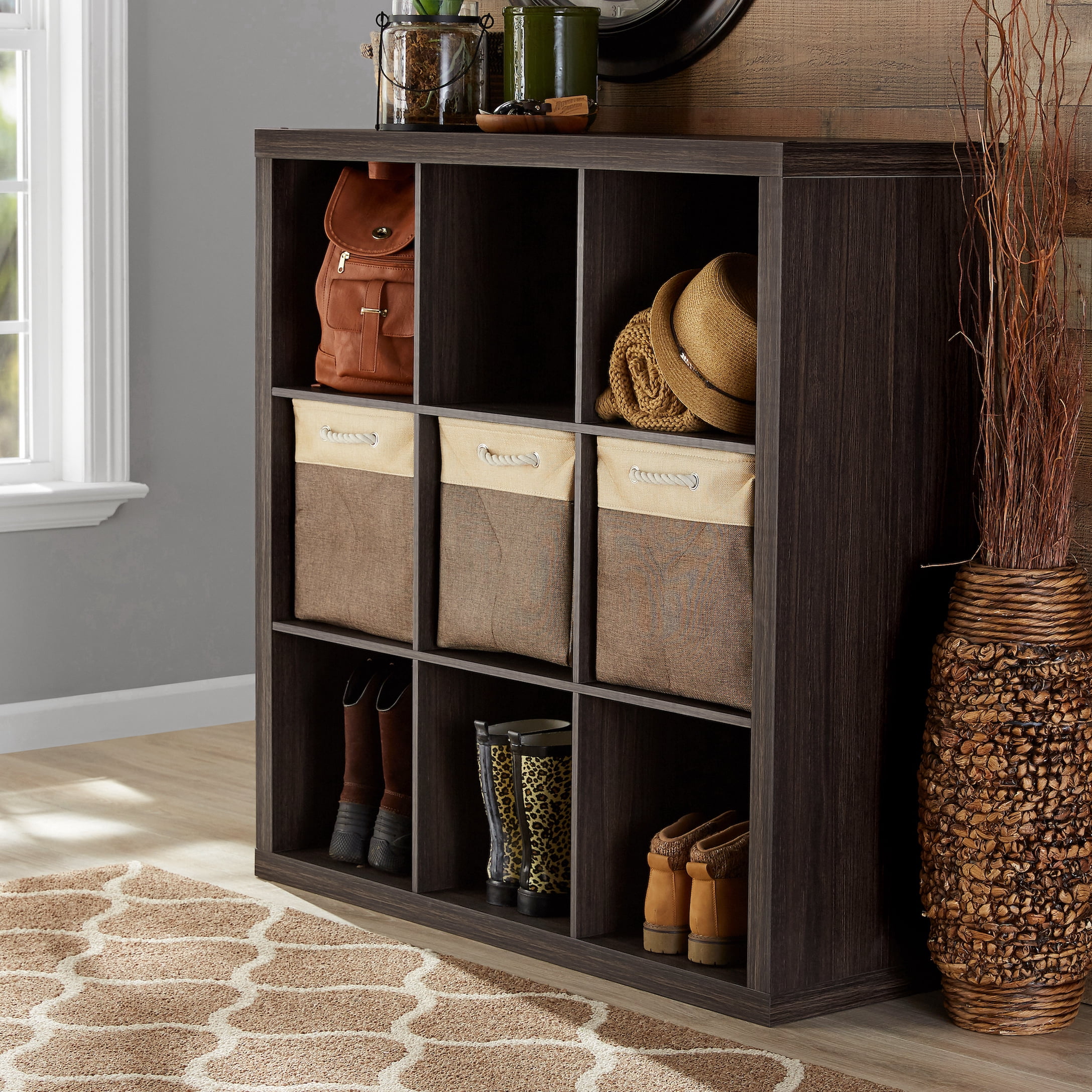 Better Homes & Gardens 9-Cube Storage Organizer, Natural - Womvr