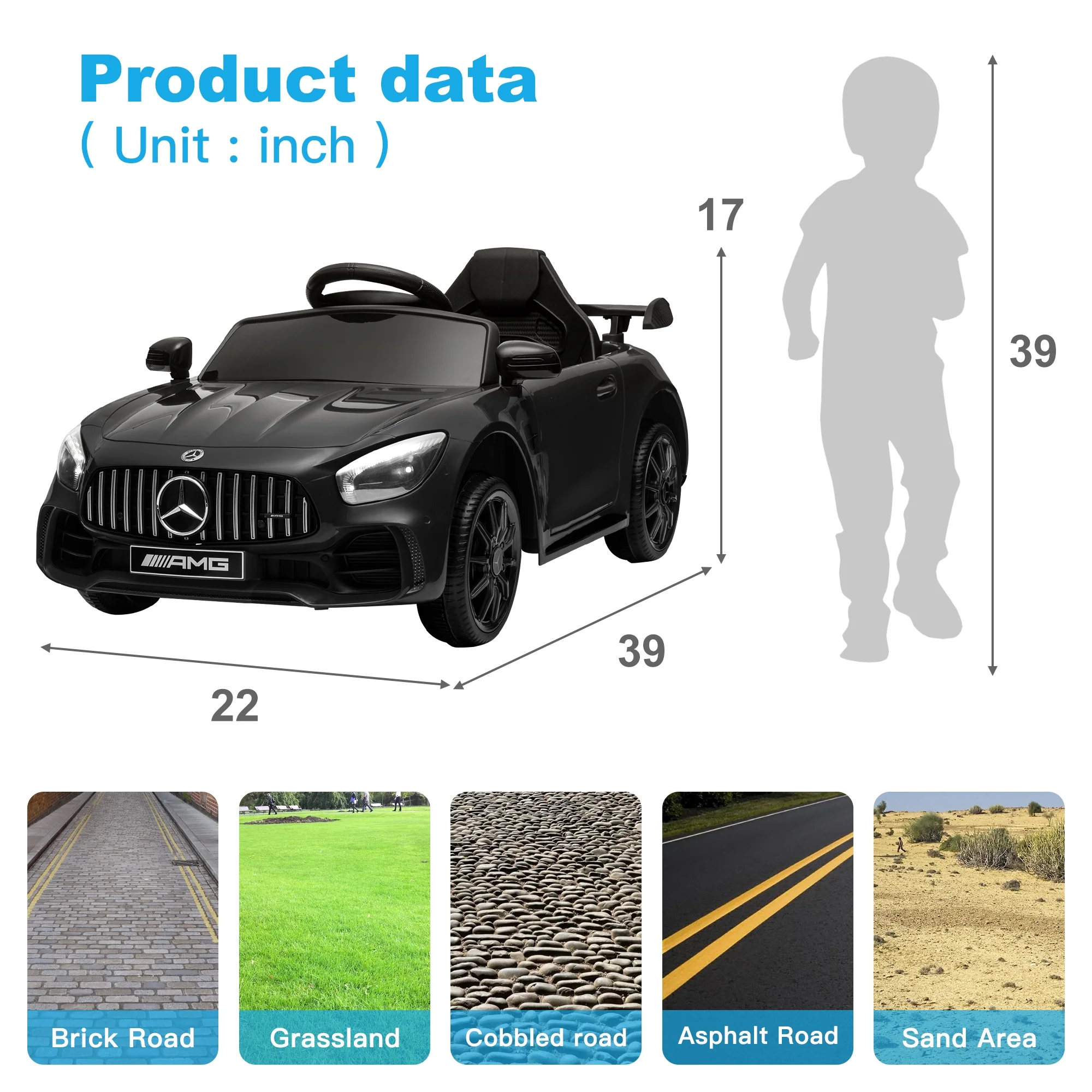 Veryke 12V Kids Ride On Car, Dual Drive Battery Toy Cars with Remote Control & LED Lights - Red - Womvr