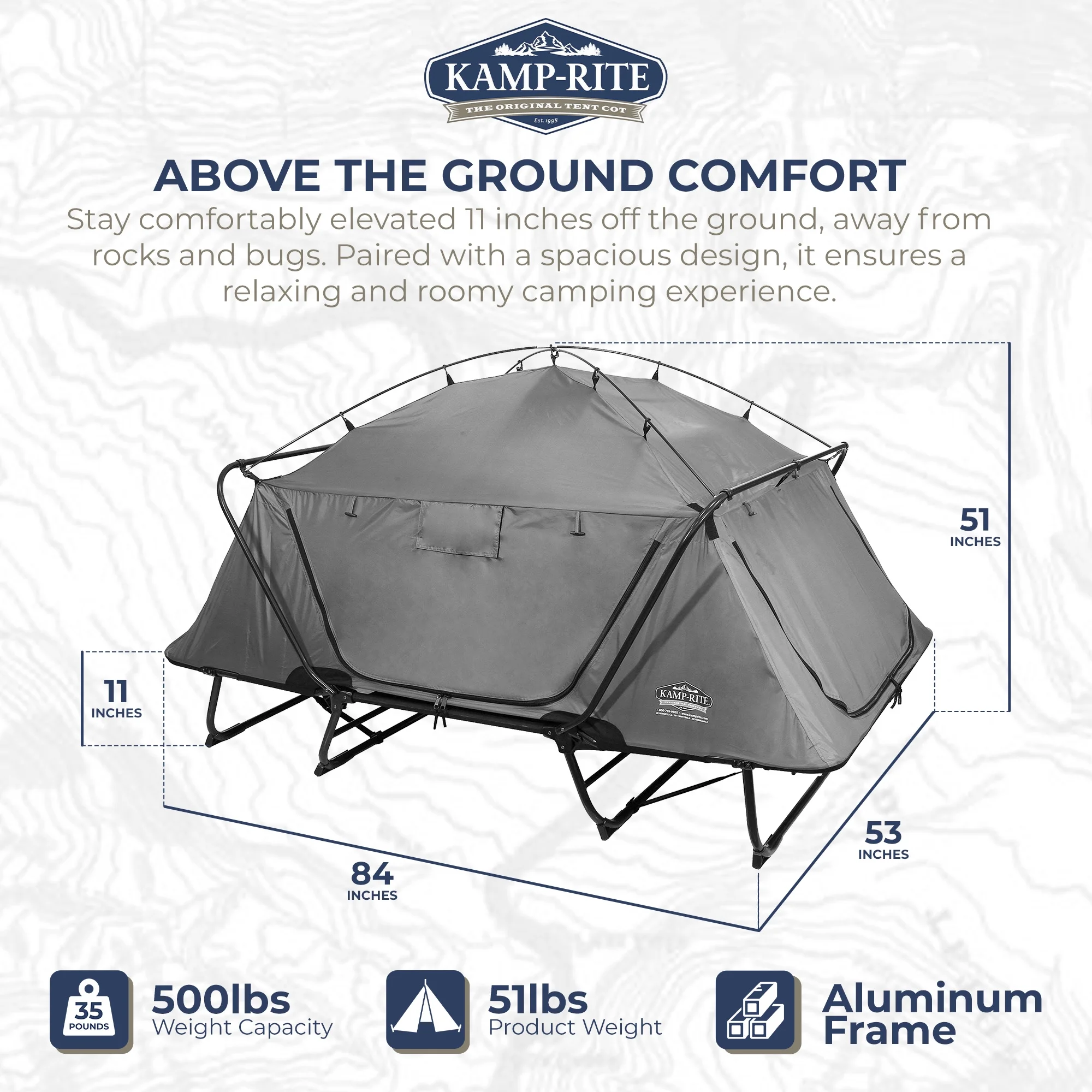 Kamp-Rite Double Quick Setup 2 Person Elevated Cot, Lounge Chair, & Tent - Womvr