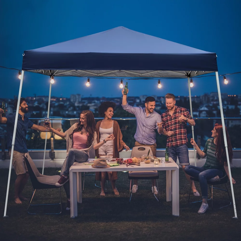 Zimtown 10ft x 10ft Base/8ft x 8ft Top Pop up Canopy Tent Instant Practical Waterproof Folding Tent with Carry Bag - Womvr