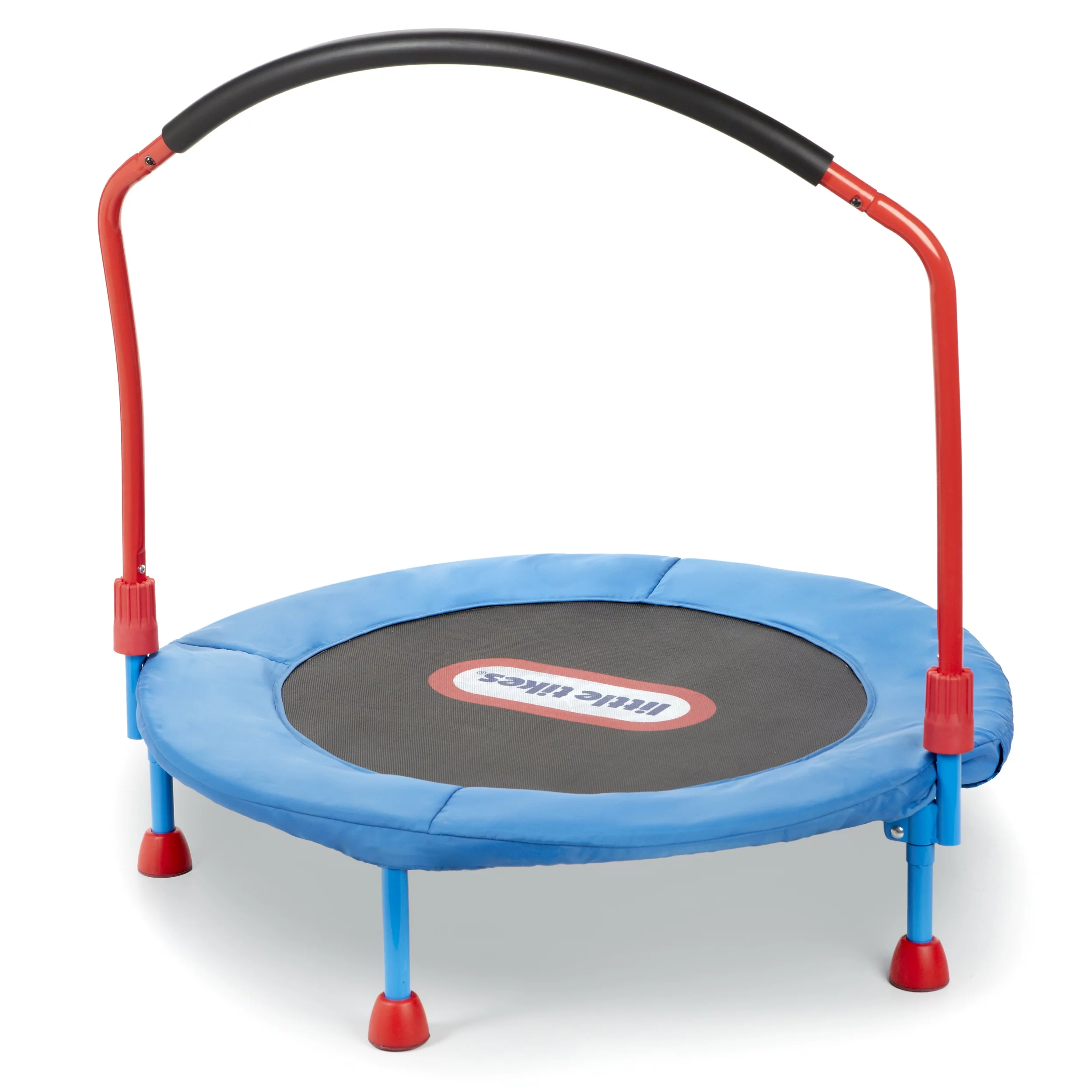 Little Tikes Easy Store 3-Foot Trampoline, with Hand Rail, Blue - Womvr