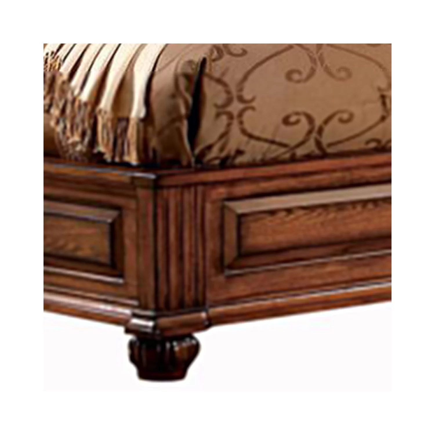 Camelback Headboard Eastern King Bed with Paneled Details Brown - Womvr