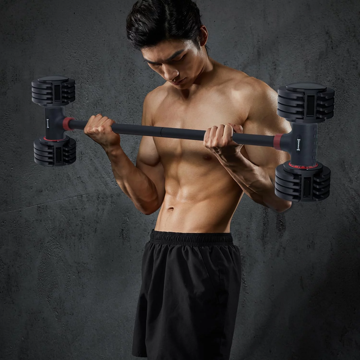 Dumbbell Barbell Converter,Weight Lifting Bar,Adjustable Barbell-Home Gym Accessories-Workout Gifts,Dumbbell to Barbell Converter��8-200LB�� - Womvr