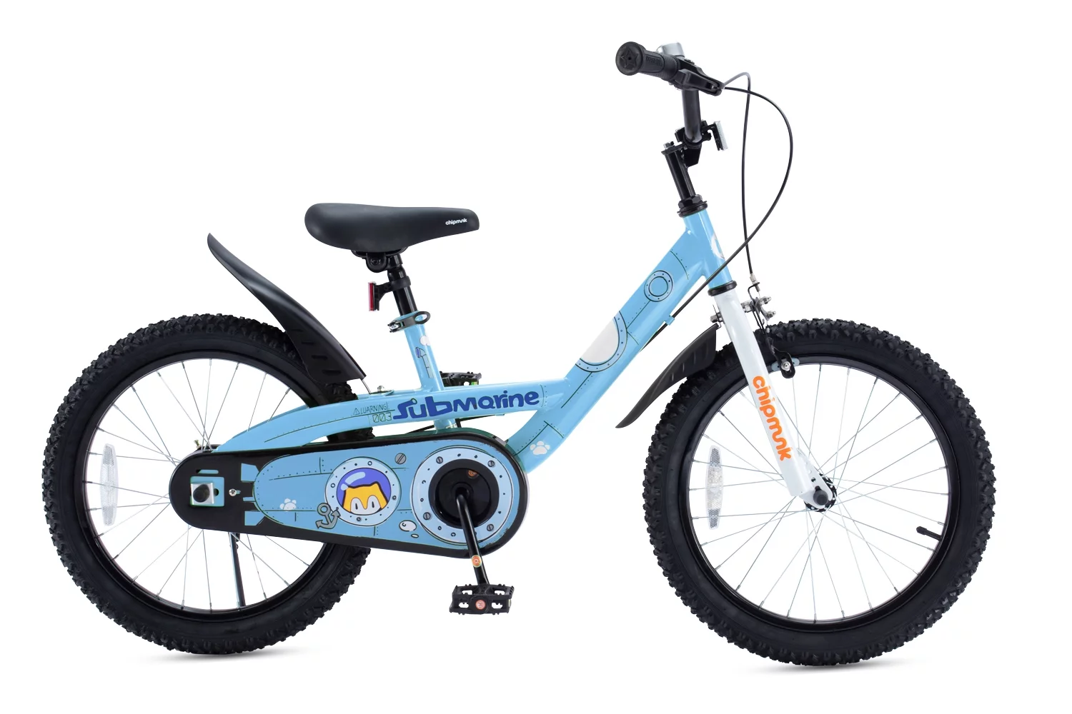 Royalbaby Chipmunk Boys Girls and Kid's Submarine Steel 18 In Bike with kickstand Blue - Womvr